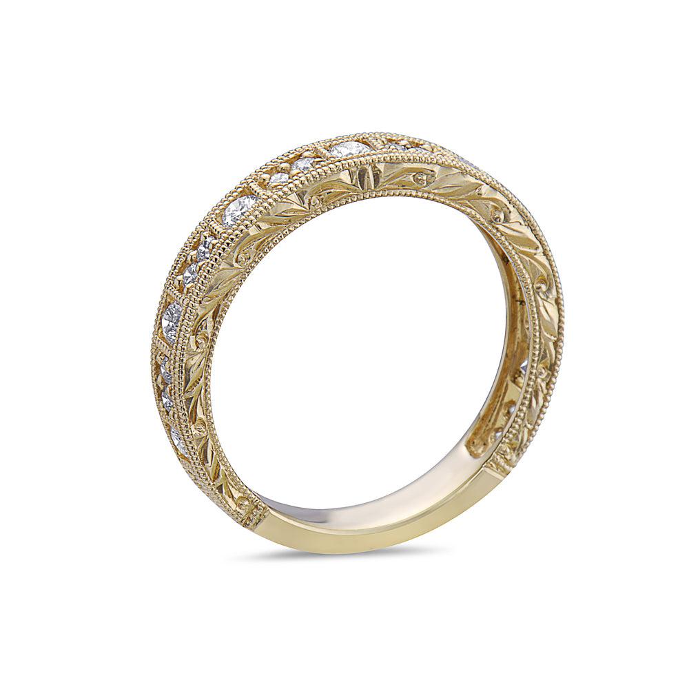 Ladies 18K Yellow Gold With 0.47 CT Diamond Wedding Band