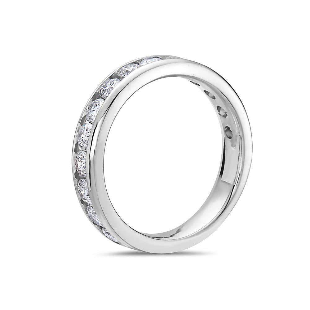 Ladies 14K White Gold With 1 CT Diamond Wedding Band