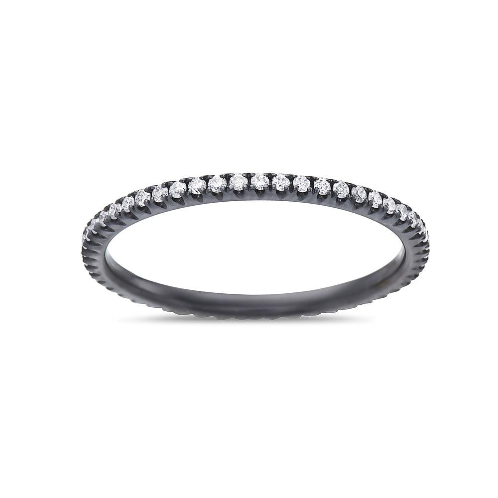 Ladies 18k Black Gold With 0.29 CT Diamonds Wedding Band