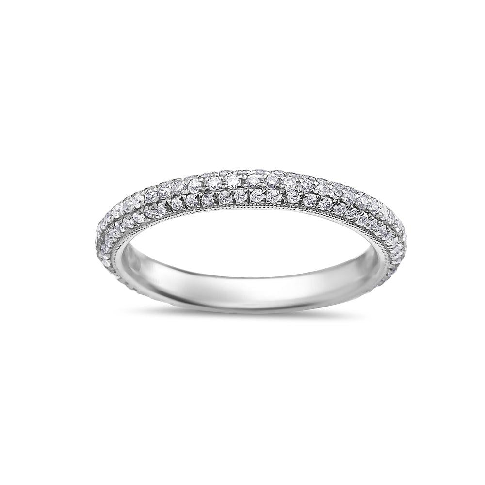 Ladies 18k White Gold With 0.78 CT Diamonds Wedding Band