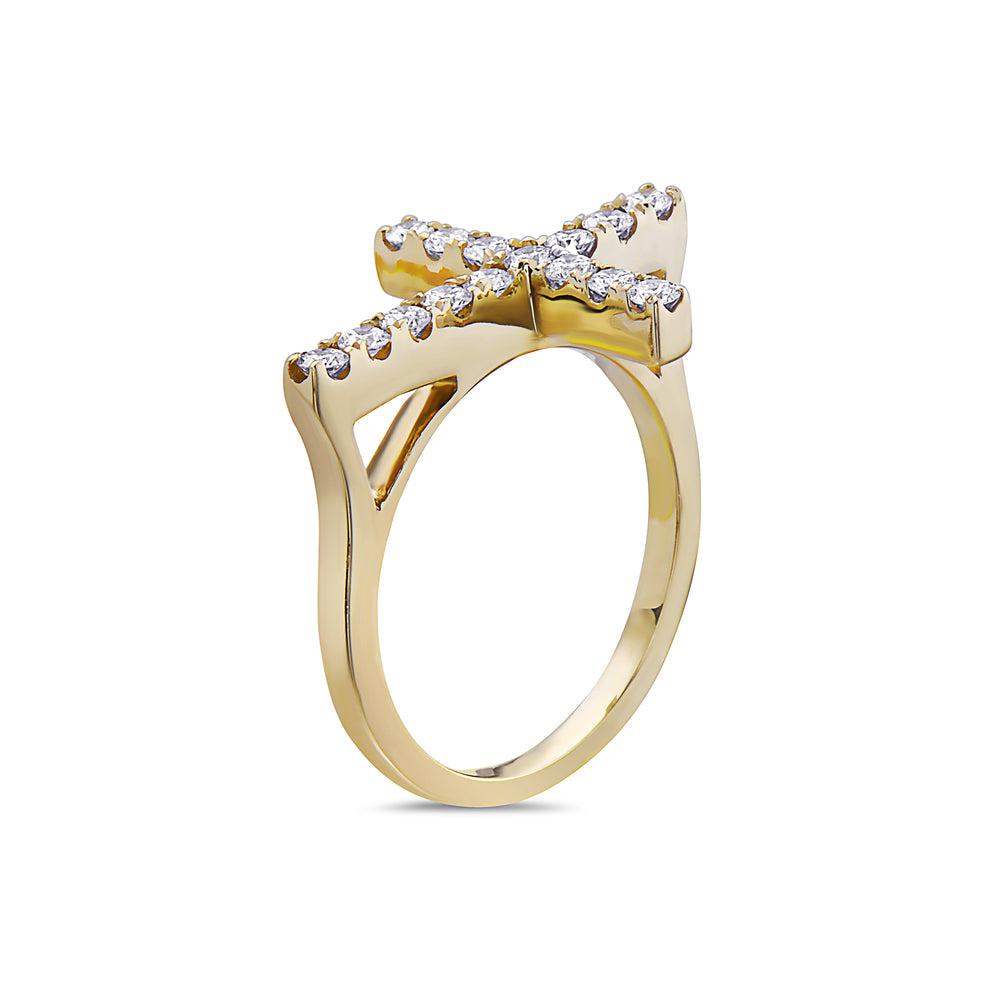 Ladies 14k Yellow Gold Diamond 0.53 CT Right Hand Ring