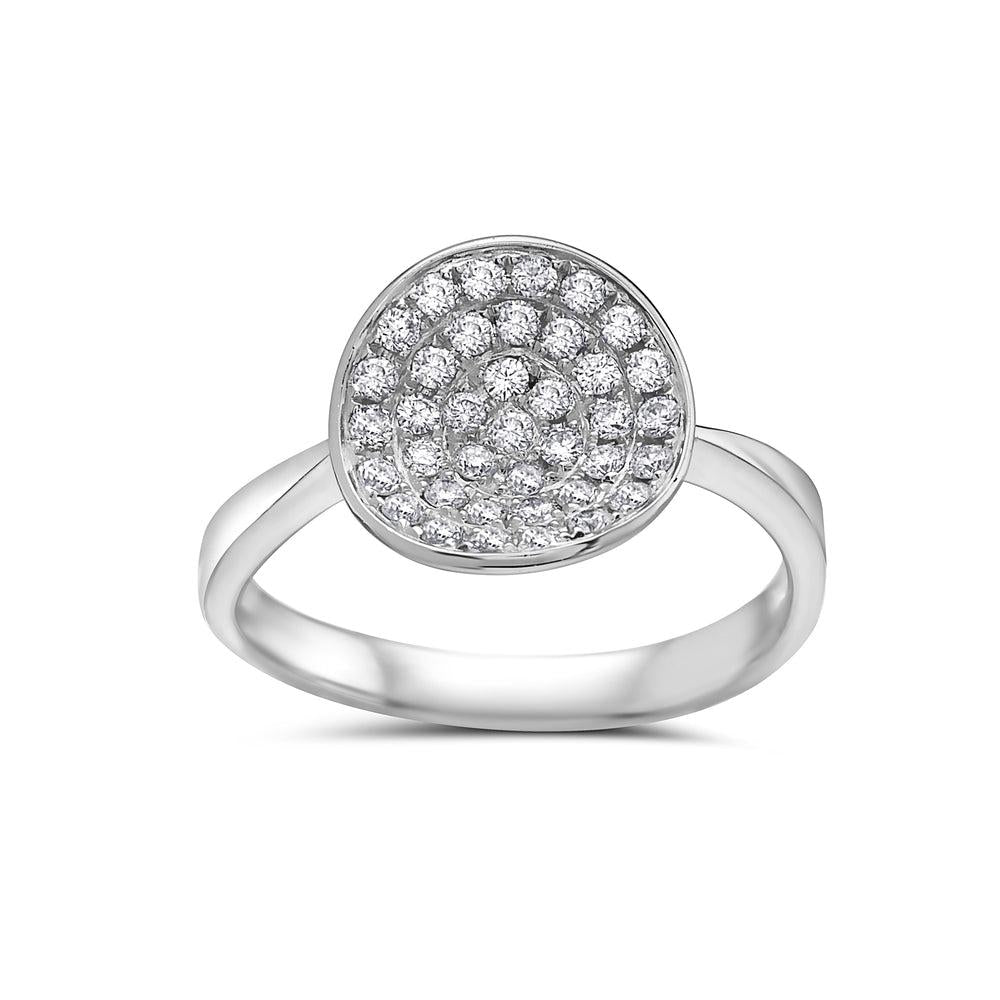 Ladies 18k White Gold Diamond 0.48 CT Right Hand Ring