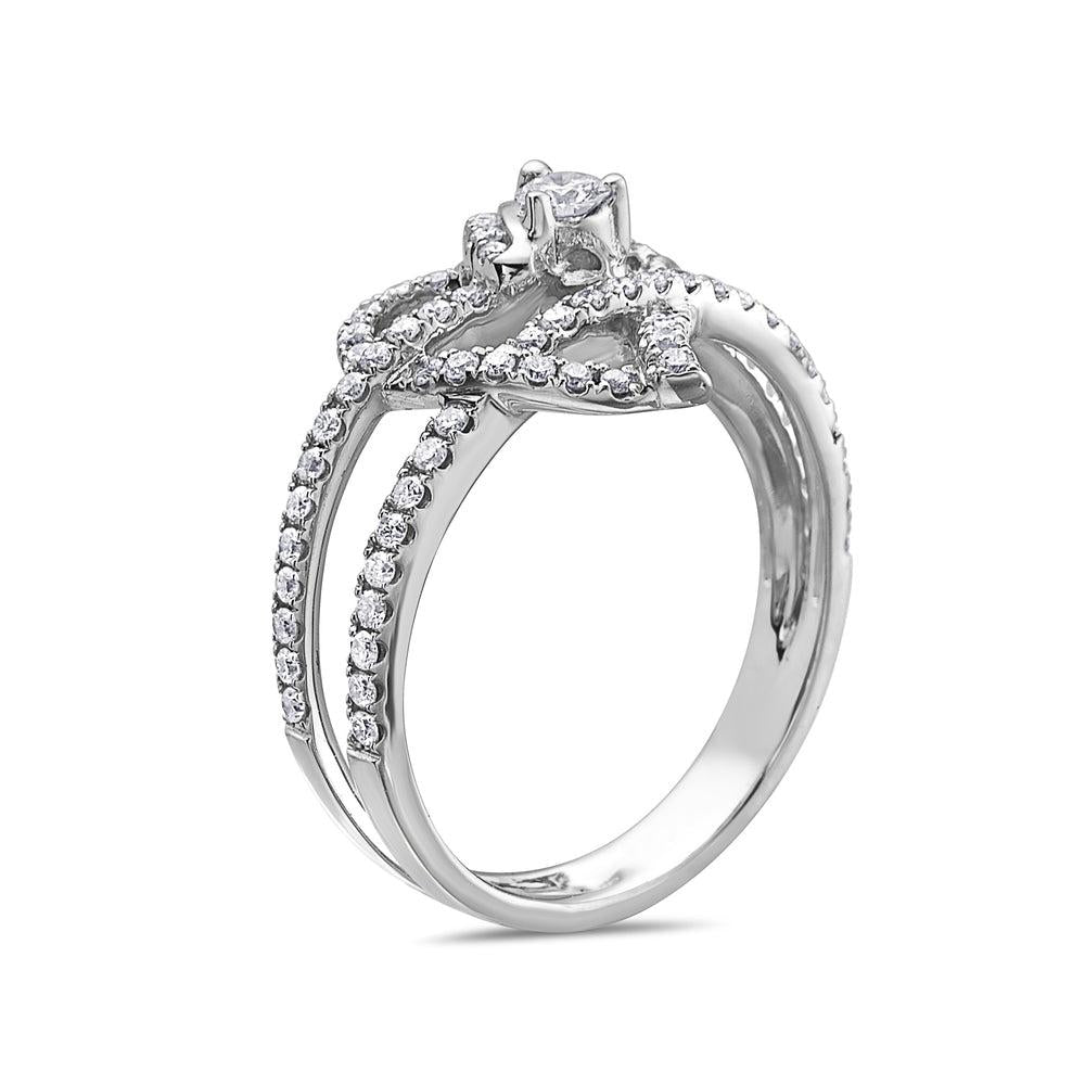 Ladies 18k White Gold Diamond 0.56 CT Right Hand Ring