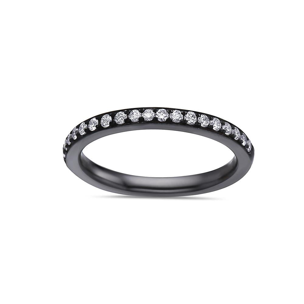 Ladies 18k Black Gold Diamond 0.30 CT Wedding Band