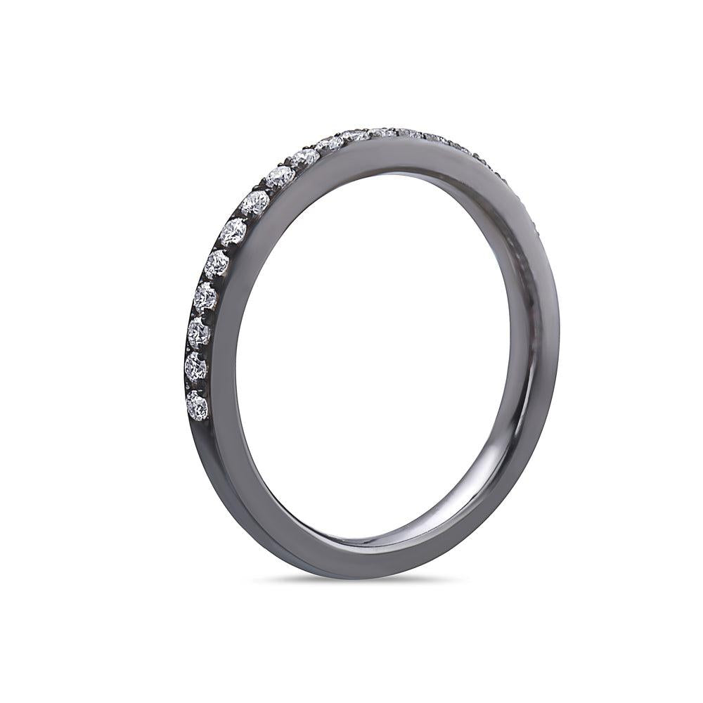 Ladies 18k Black Gold Diamond 0.30 CT Wedding Band