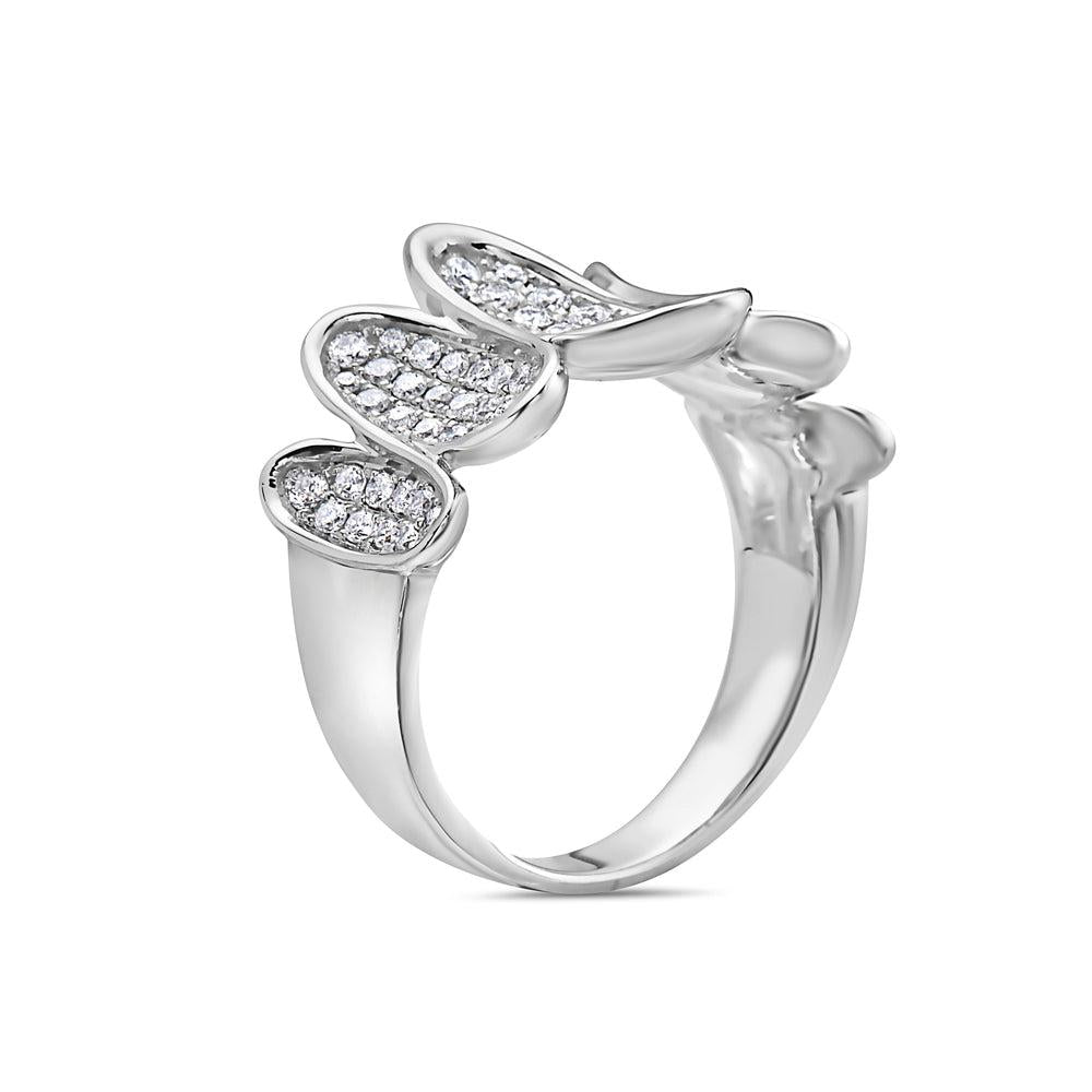 Ladies 18k White Gold Diamond 1 CT Right Hand Ring