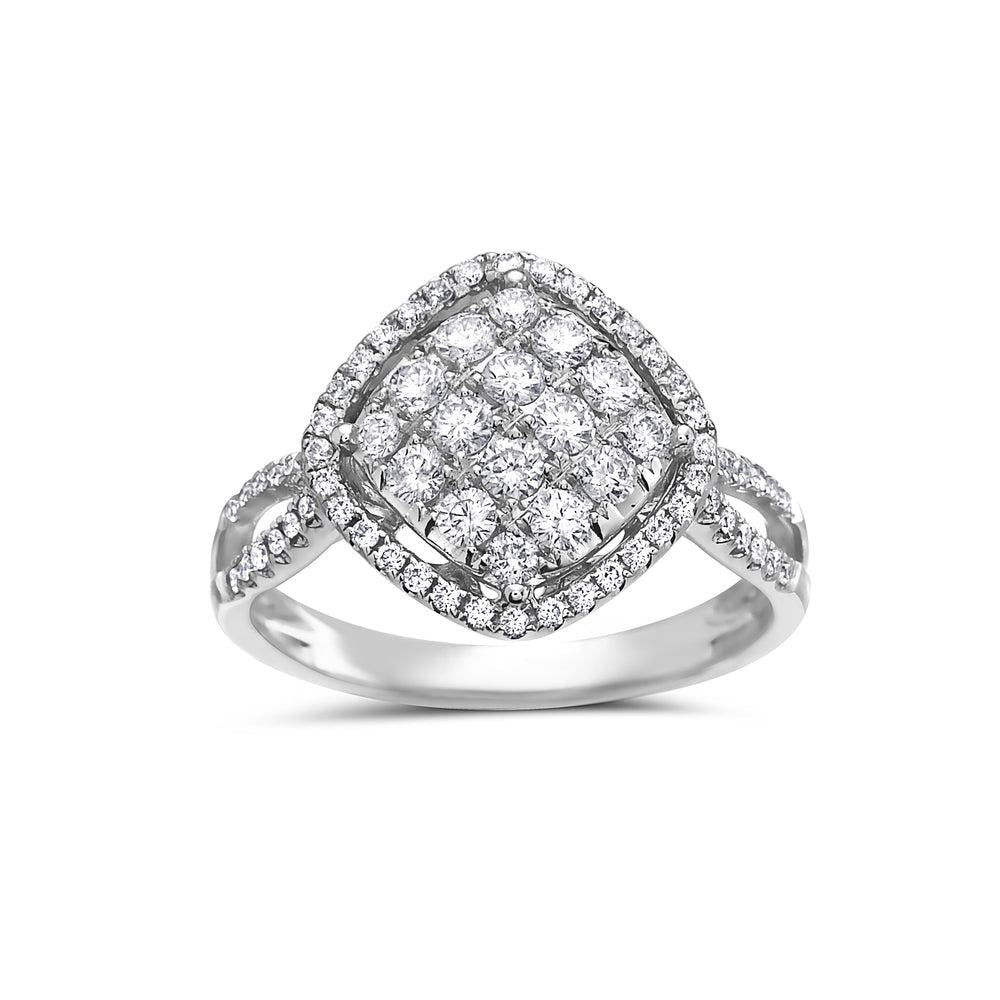 Ladies 18k White Gold Diamond 0.80 CT Right Hand Ring