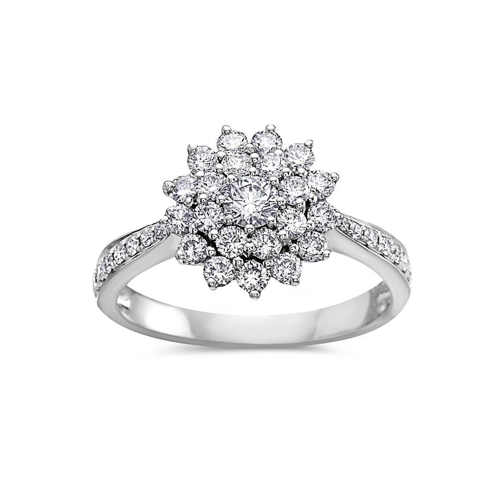 Ladies 18k White Gold Diamond 1.13 CT Right Hand Ring