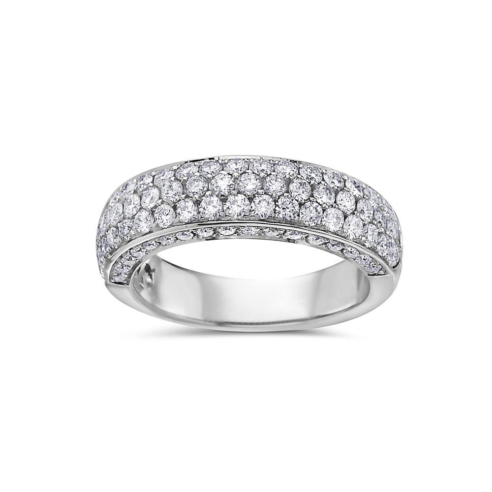 Ladies 14k White Gold Diamond 1.70 CT Wedding Band
