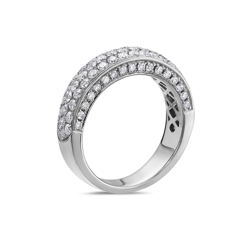 Ladies 14k White Gold Diamond 1.70 CT Wedding Band