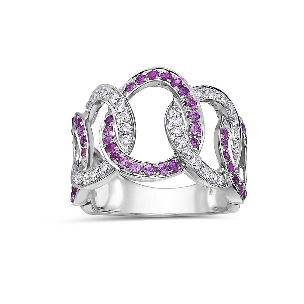 Ladies 18k White Gold Diamond 1.48 CT Right Hand Ring