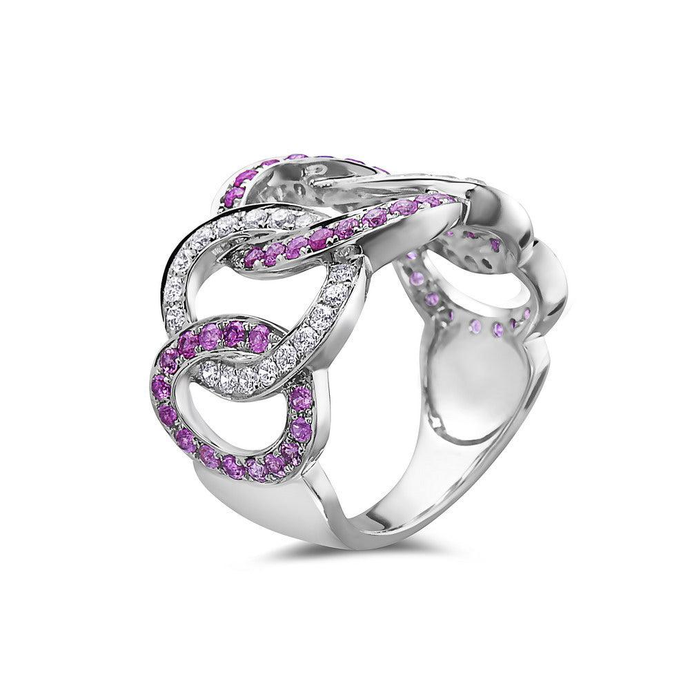 Ladies 18k White Gold Diamond 1.48 CT Right Hand Ring
