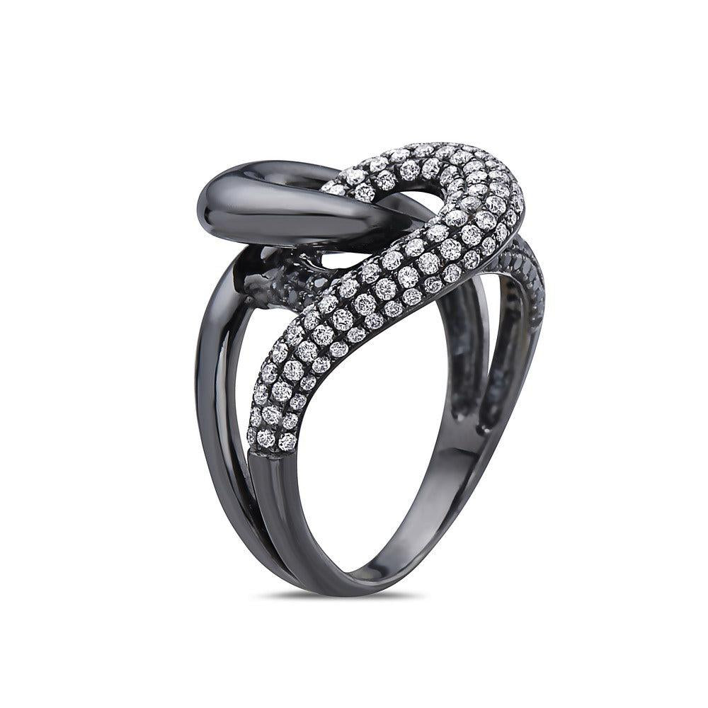 Ladies 18k Black Gold Diamond 1.15 CT Right Hand Ring