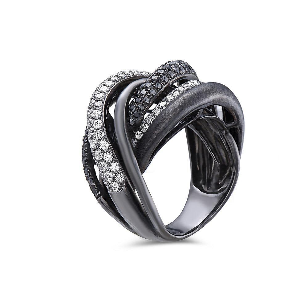 Ladies 18k Black Gold Diamond 2.36 CT Right Hand Ring