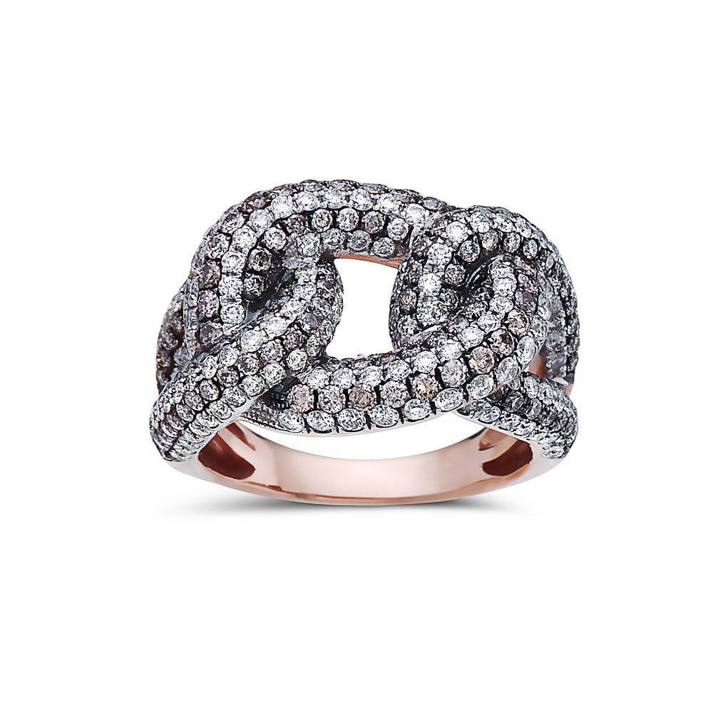 Ladies 18k Rose Gold Diamond 2.84 CT Right Hand Ring
