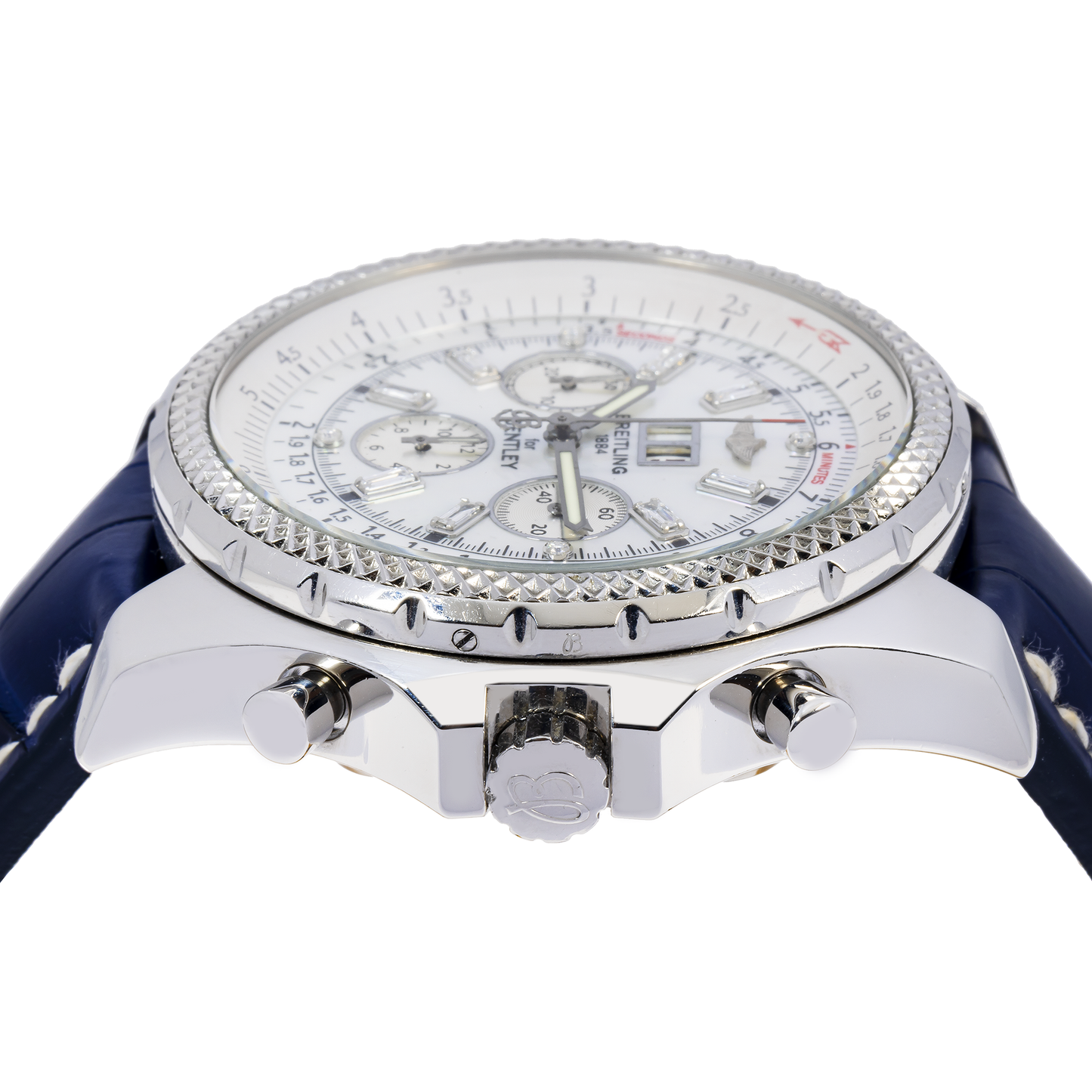 Breitling Bentley 6.75 A44362 48MM White Dial With Leather Bracelet