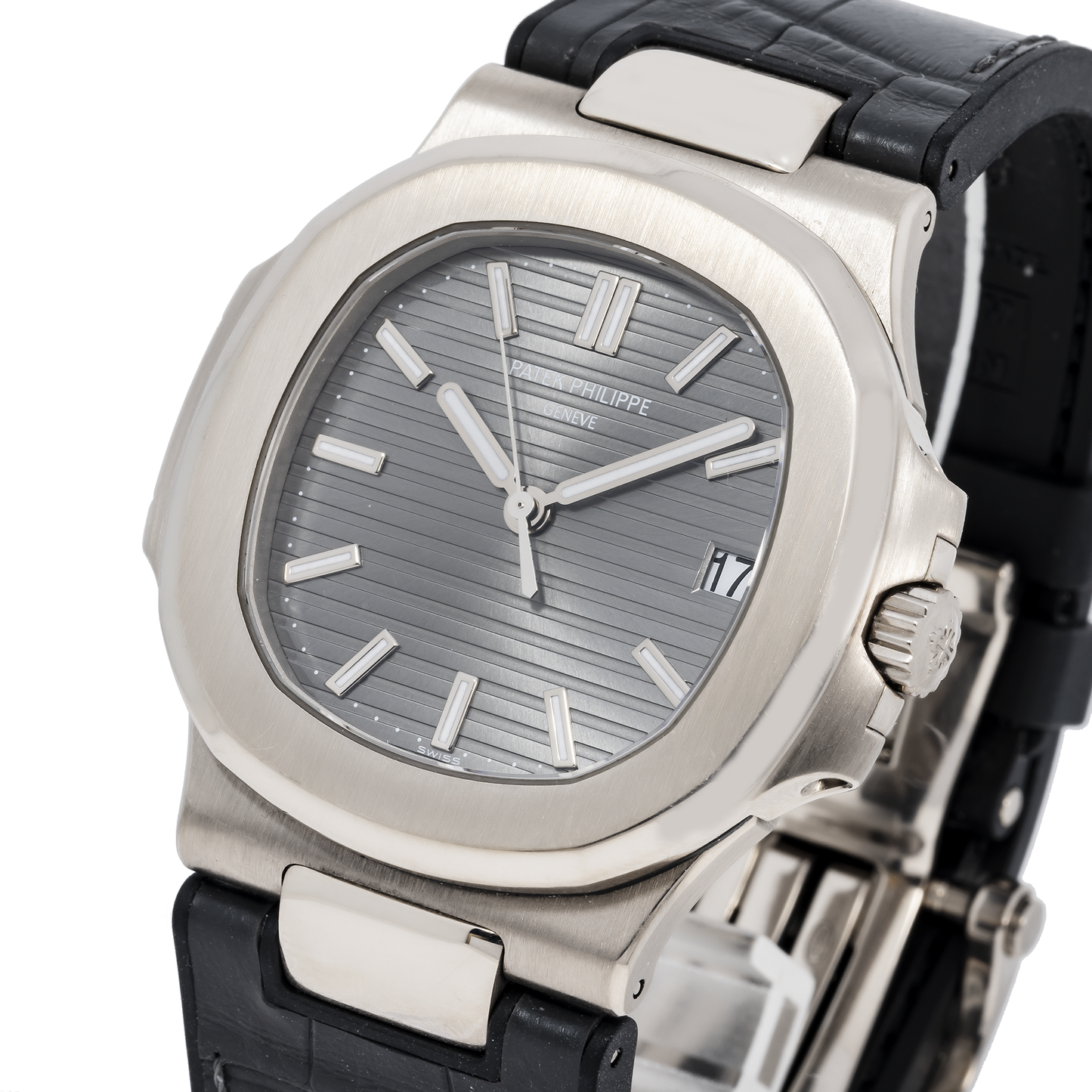 Patek Philippe Nautilus 5711 40MM Silver Dial With Leather Bracelet