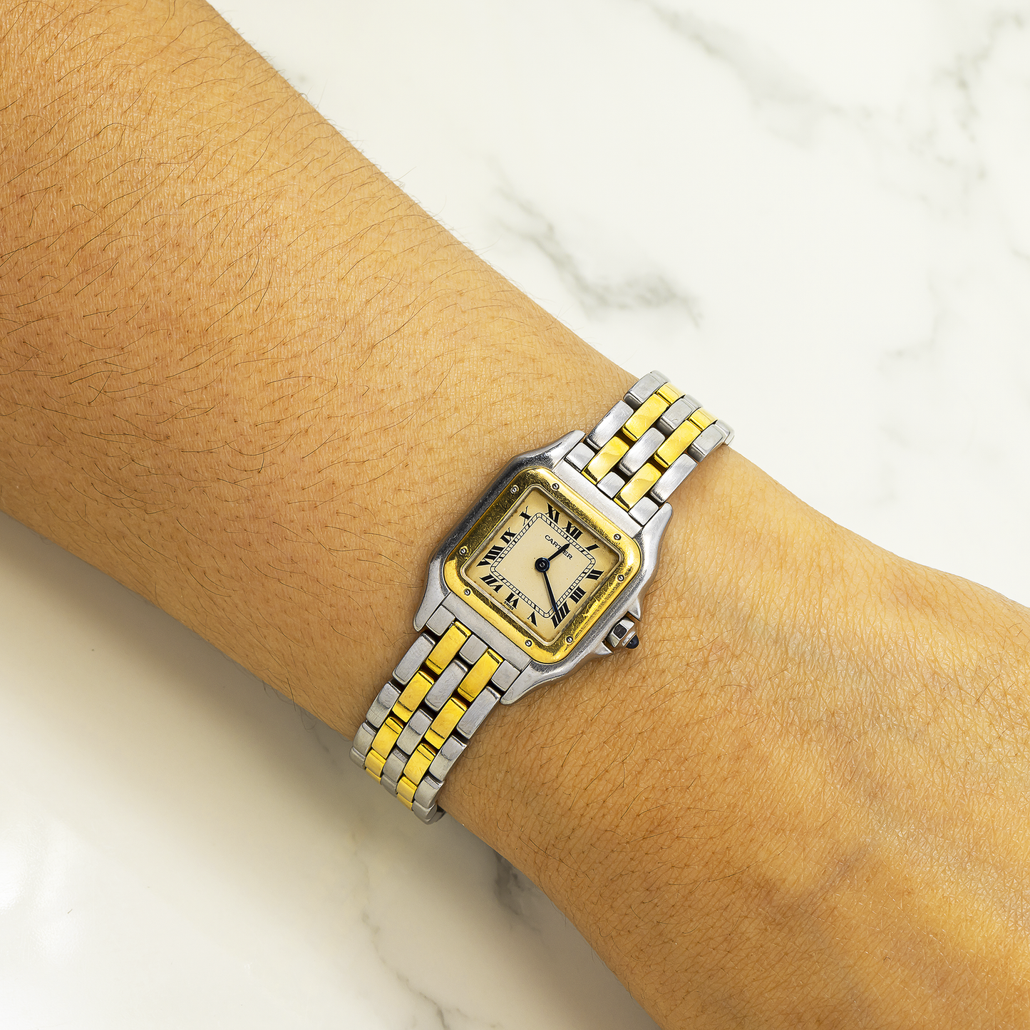 Cartier Panthère W25029B5 22MM Off-White Dial With Two Tone Bracelet