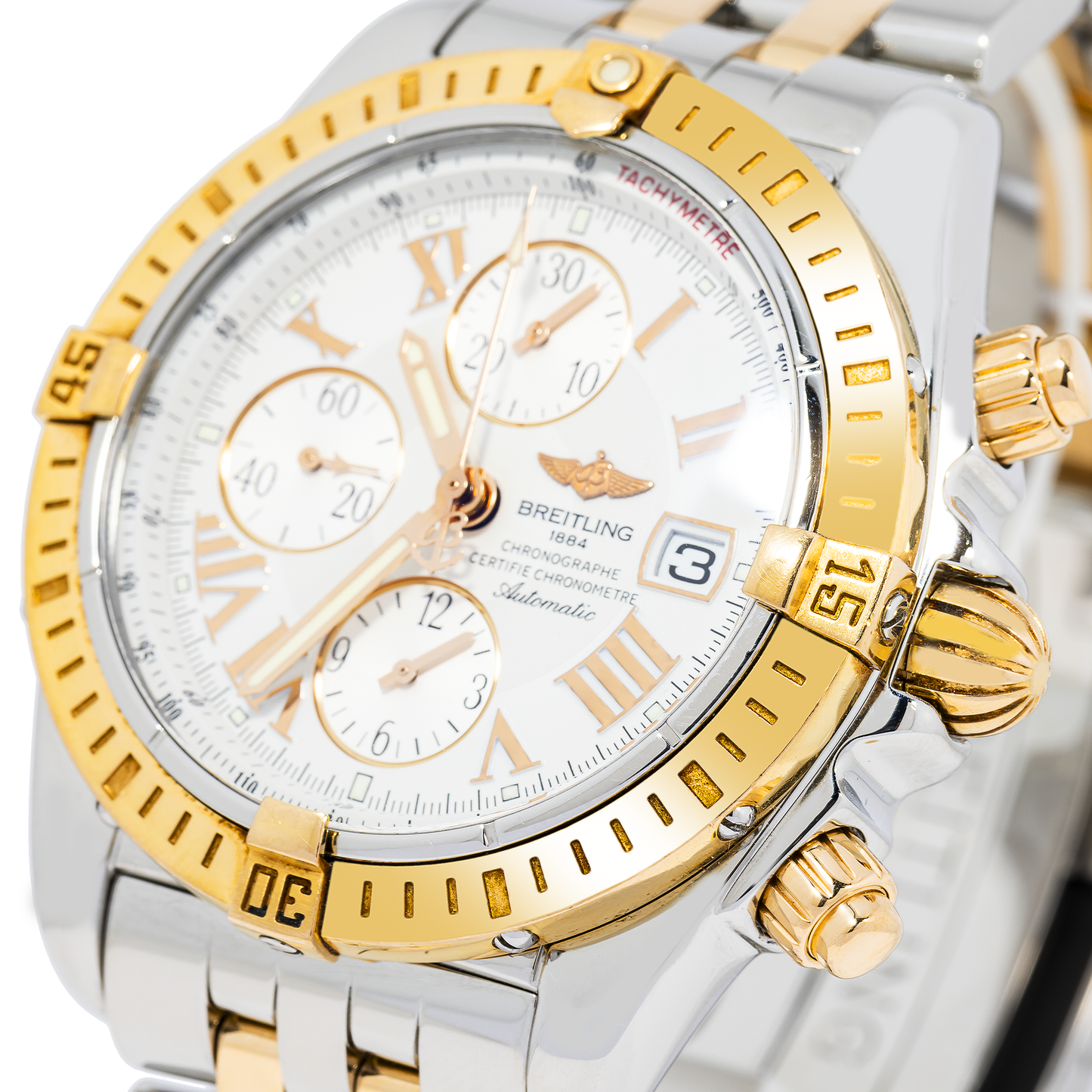 Breitling Chronomat Evolution A13356 44MM White Dial With Stainless Steel Bracelet