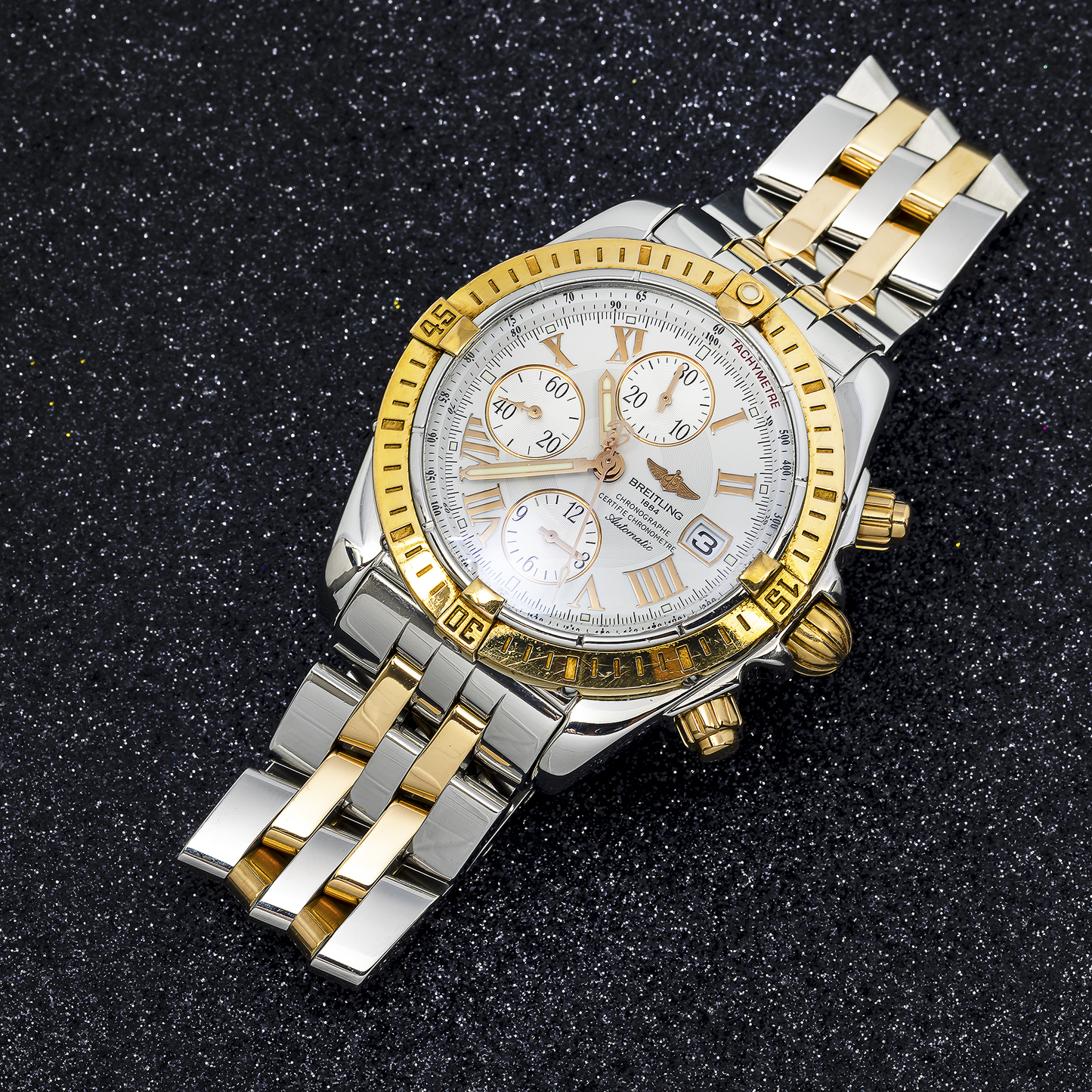 Breitling Chronomat Evolution A13356 44MM White Dial With Stainless Steel Bracelet