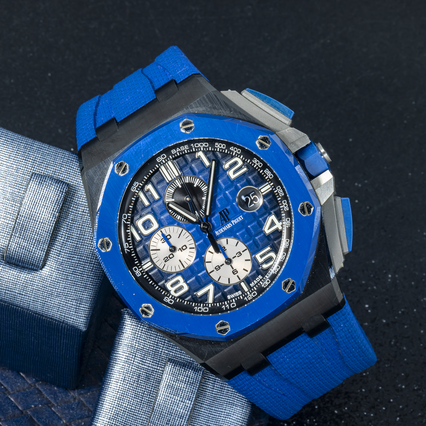Audemars Piguet Royal Oak Offshore 26405CE 44MM Smoked Blue Dial With Rubber Bracelet