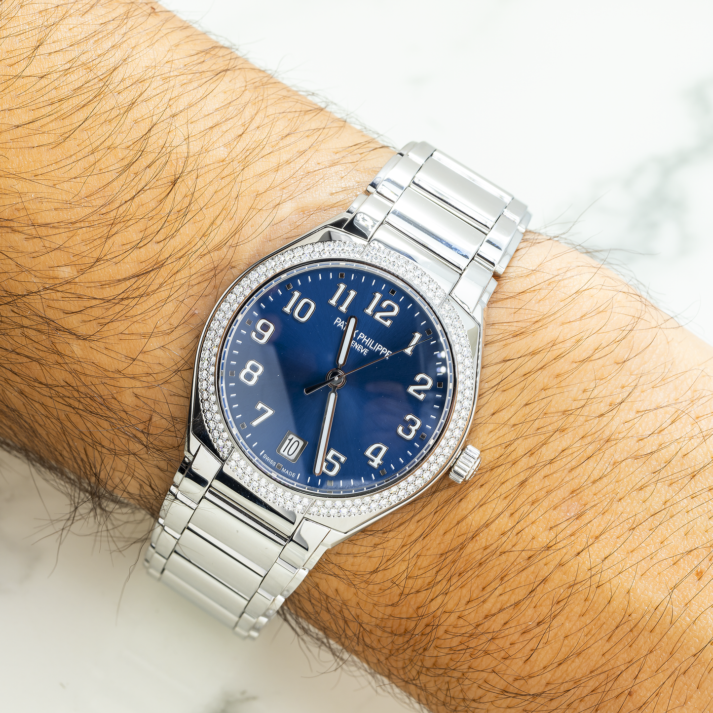 Patek Philippe Twenty~4 Ladies Stainless Steel Blue Sunburst Dial 7300/1200A-001