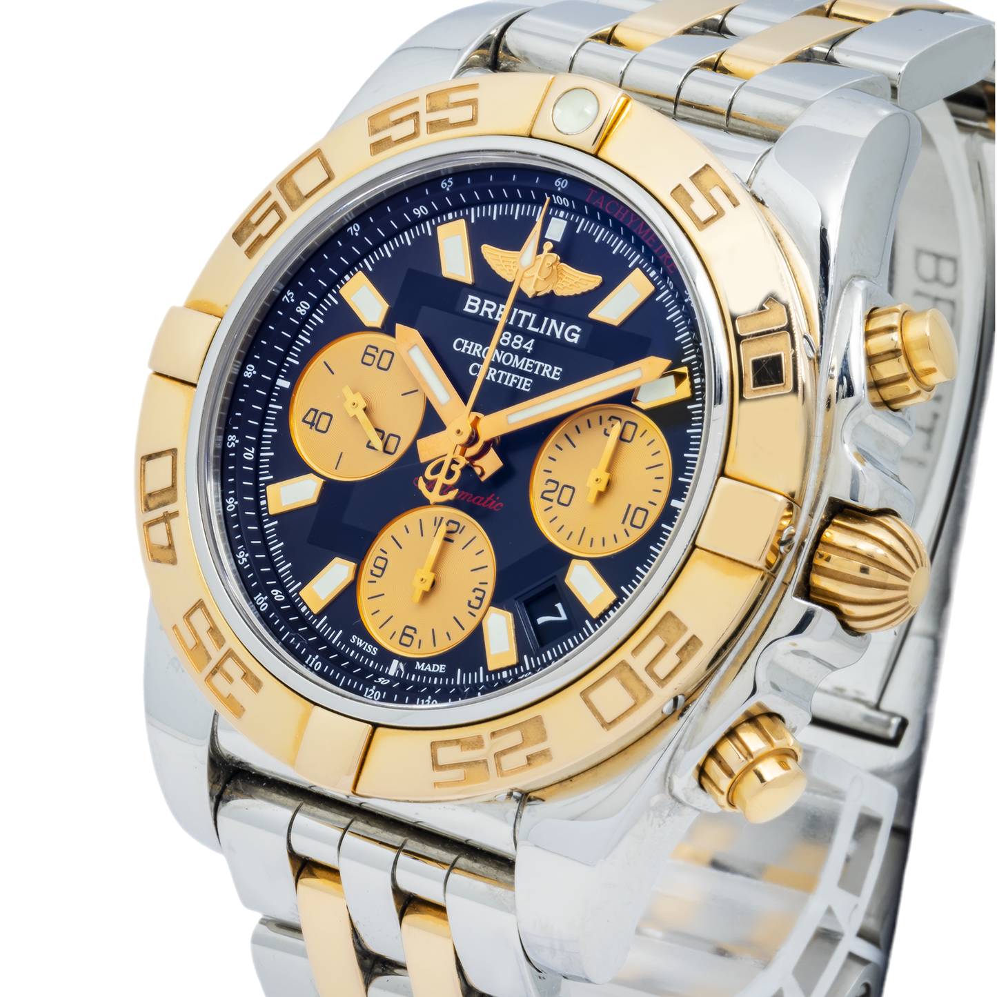 Breitling Chronomat CB0140 41MM Black Baton Dial With Two Tone Pilot Bracelet