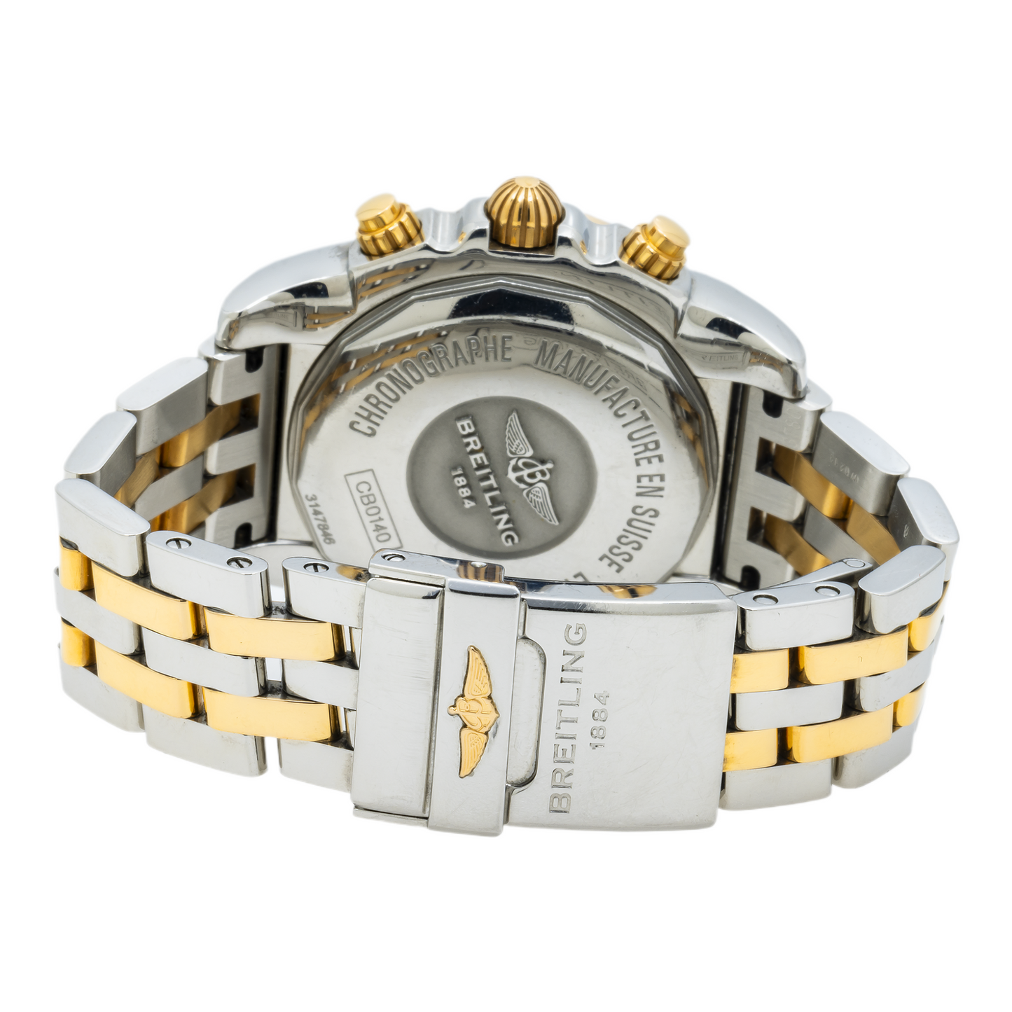 Breitling Chronomat CB0140 41MM Black Baton Dial With Two Tone Pilot Bracelet