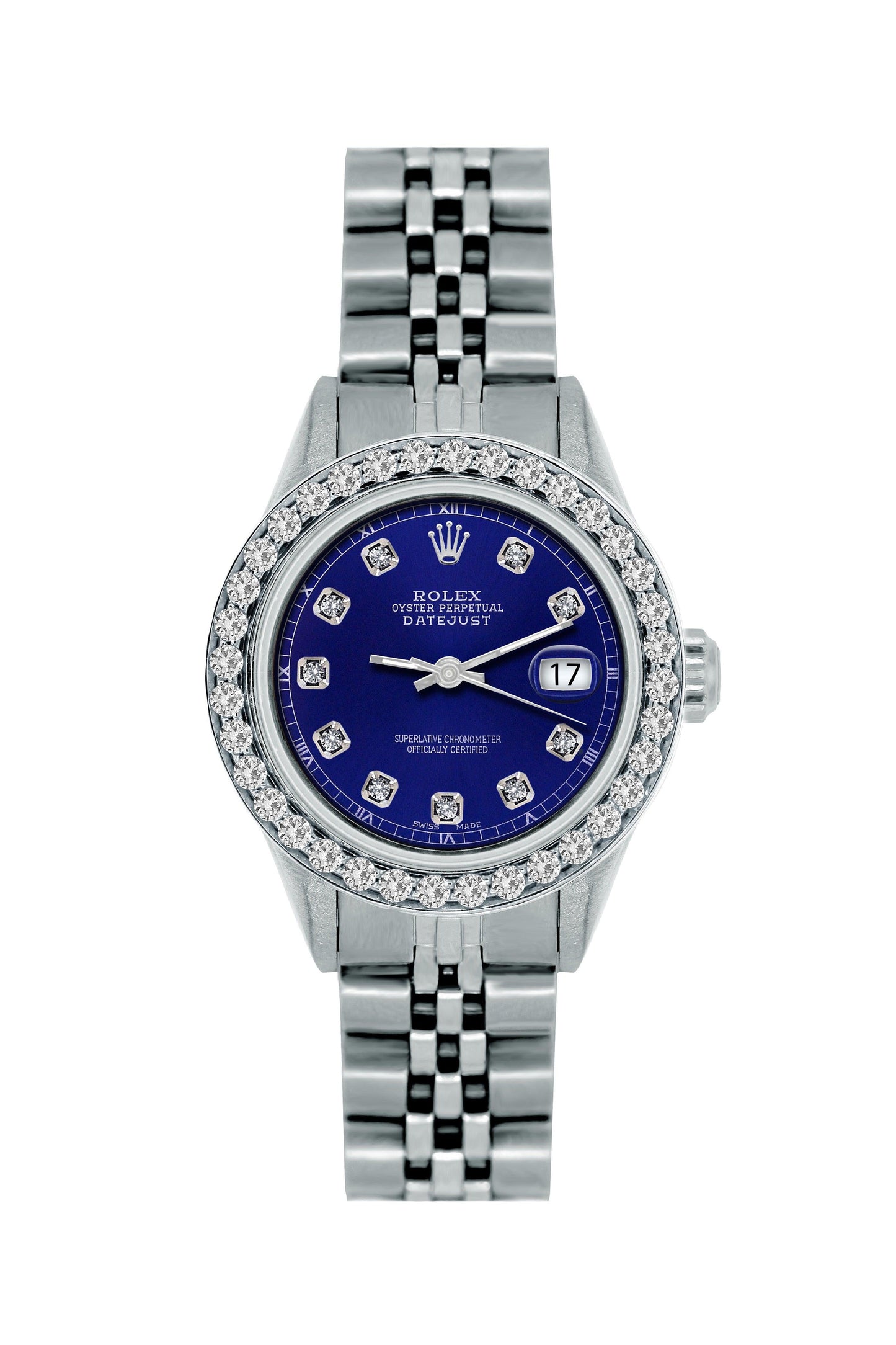 Rolex Datejust 26mm Midnight Blue Dial, Bezel, & Optional Lugs With Stainless Steel Bracelet