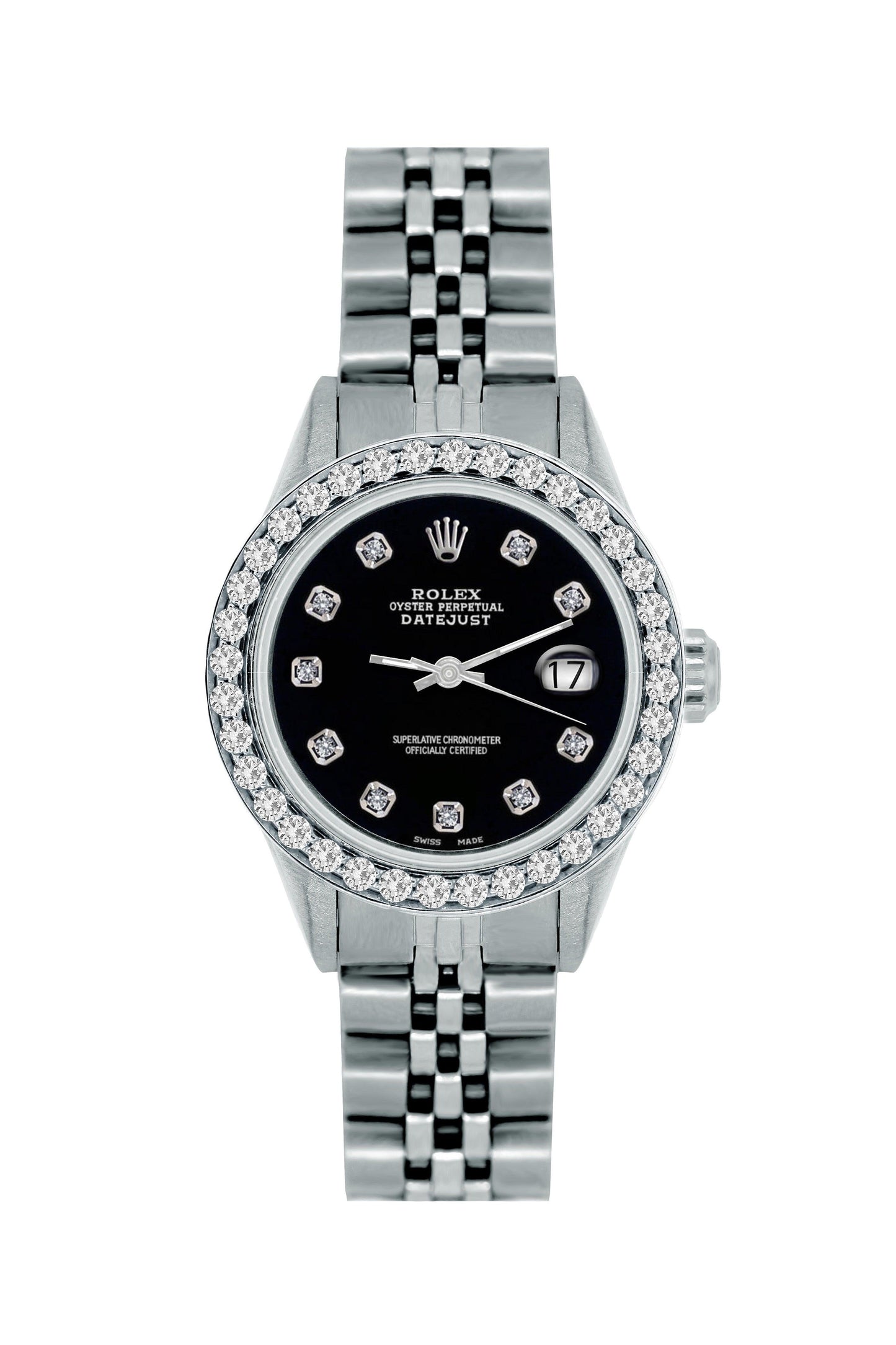 Rolex Datejust 26mm Black Russian Diamond Dial With Diamond Bezel