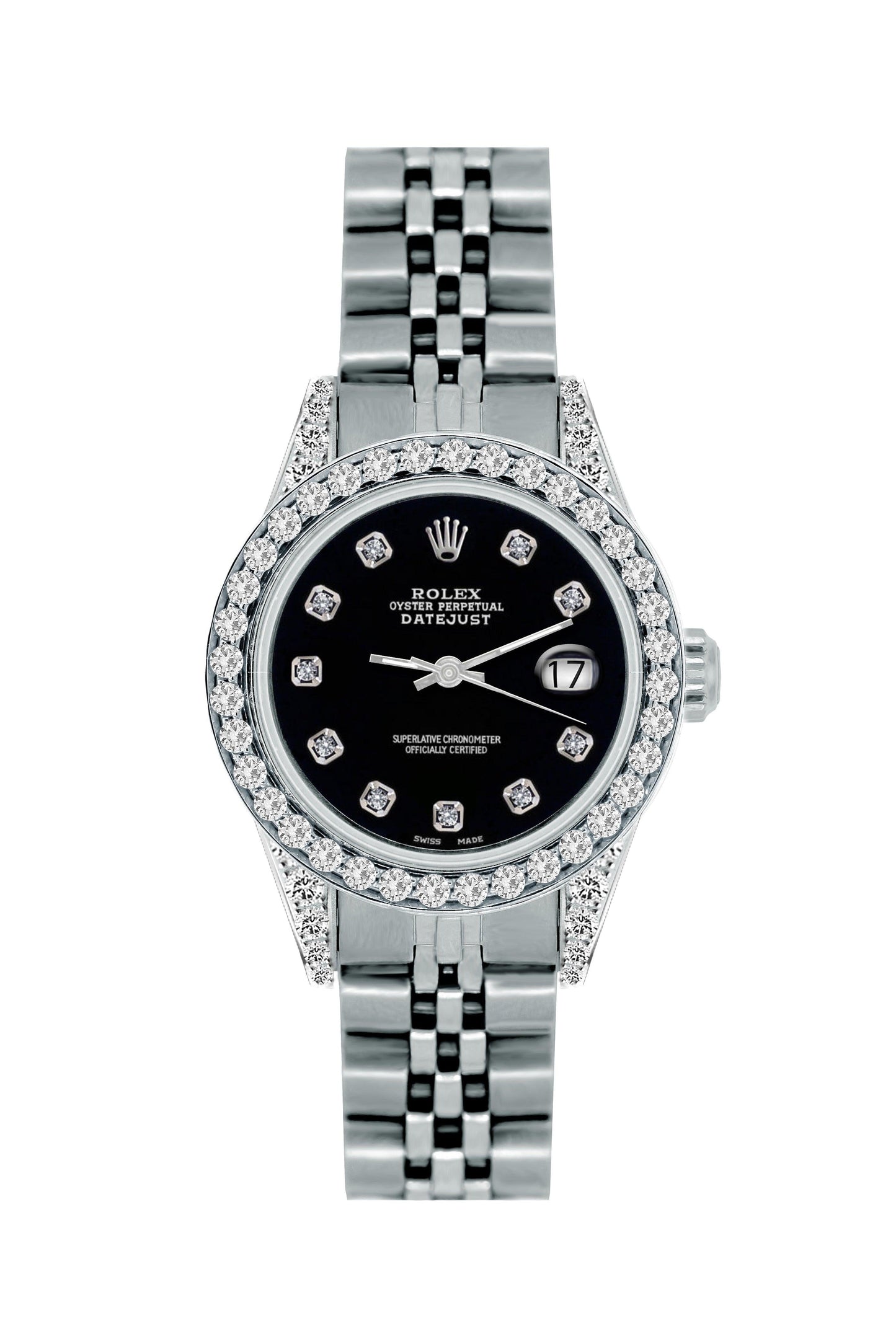 Rolex Datejust 26mm Black Russian Diamond Dial With Diamond Bezel