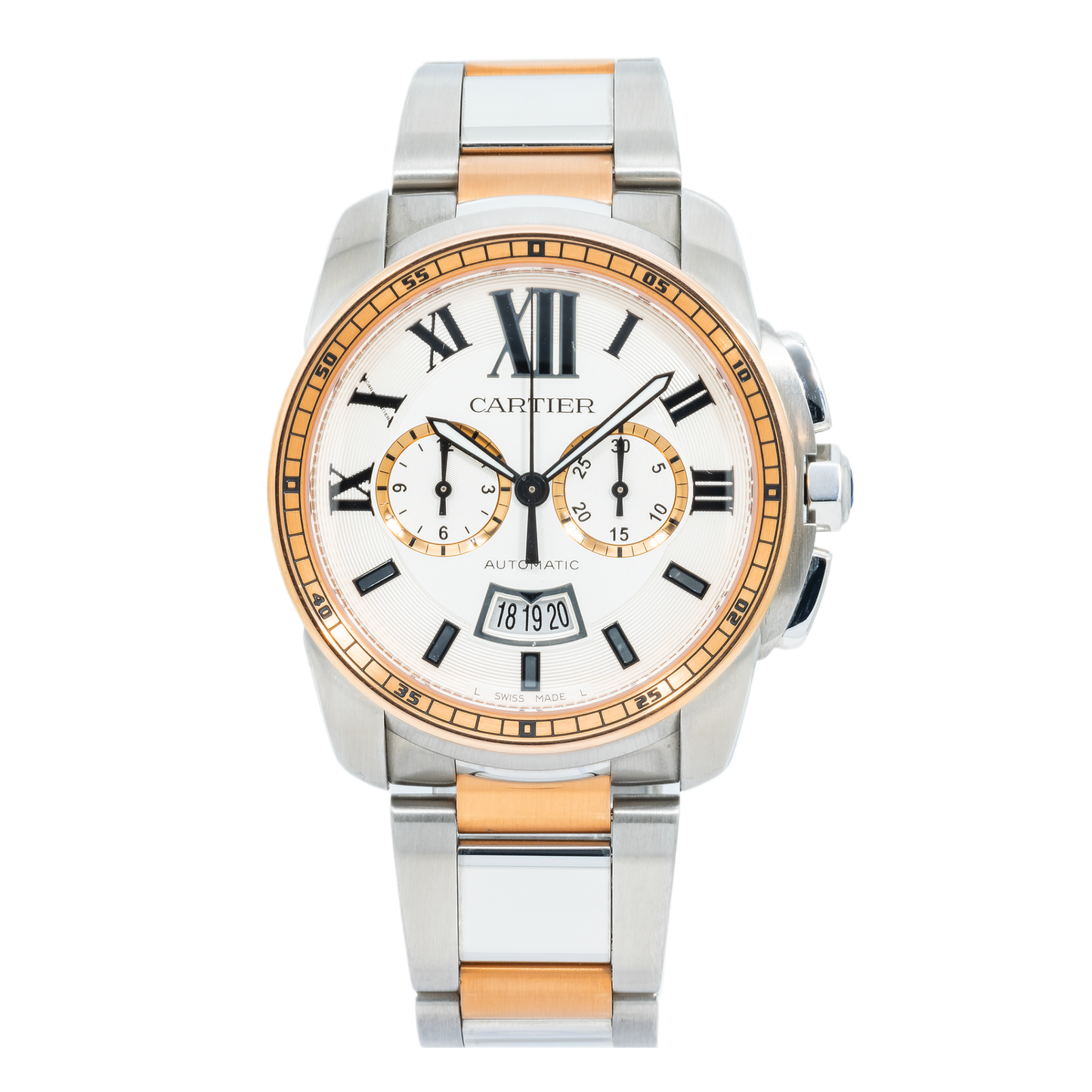 Cartier Calibre de Cartier W710042 42MM White Dial Dial With Stainless Steel And Rose Gold Bracelet