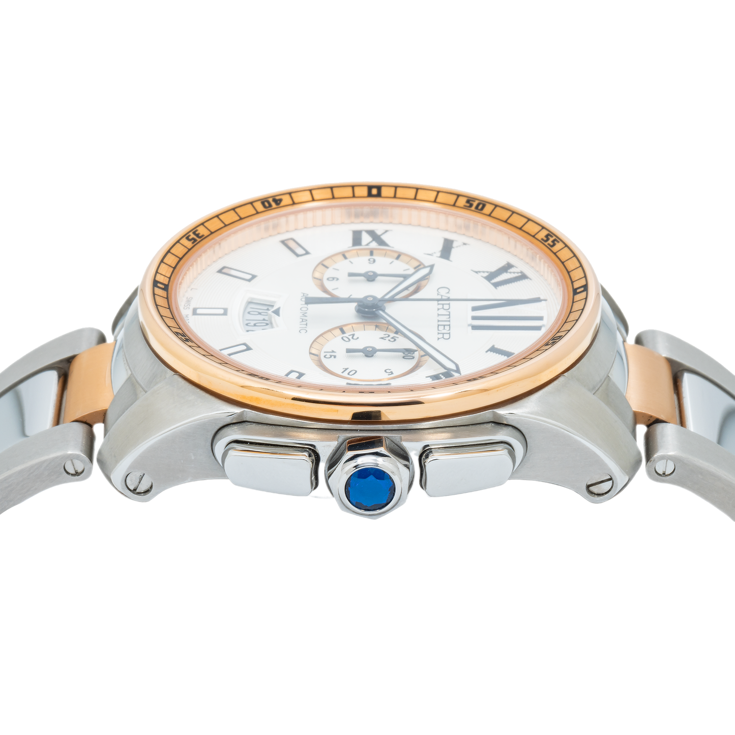 Cartier Calibre de Cartier W710042 42MM White Dial Dial With Stainless Steel And Rose Gold Bracelet