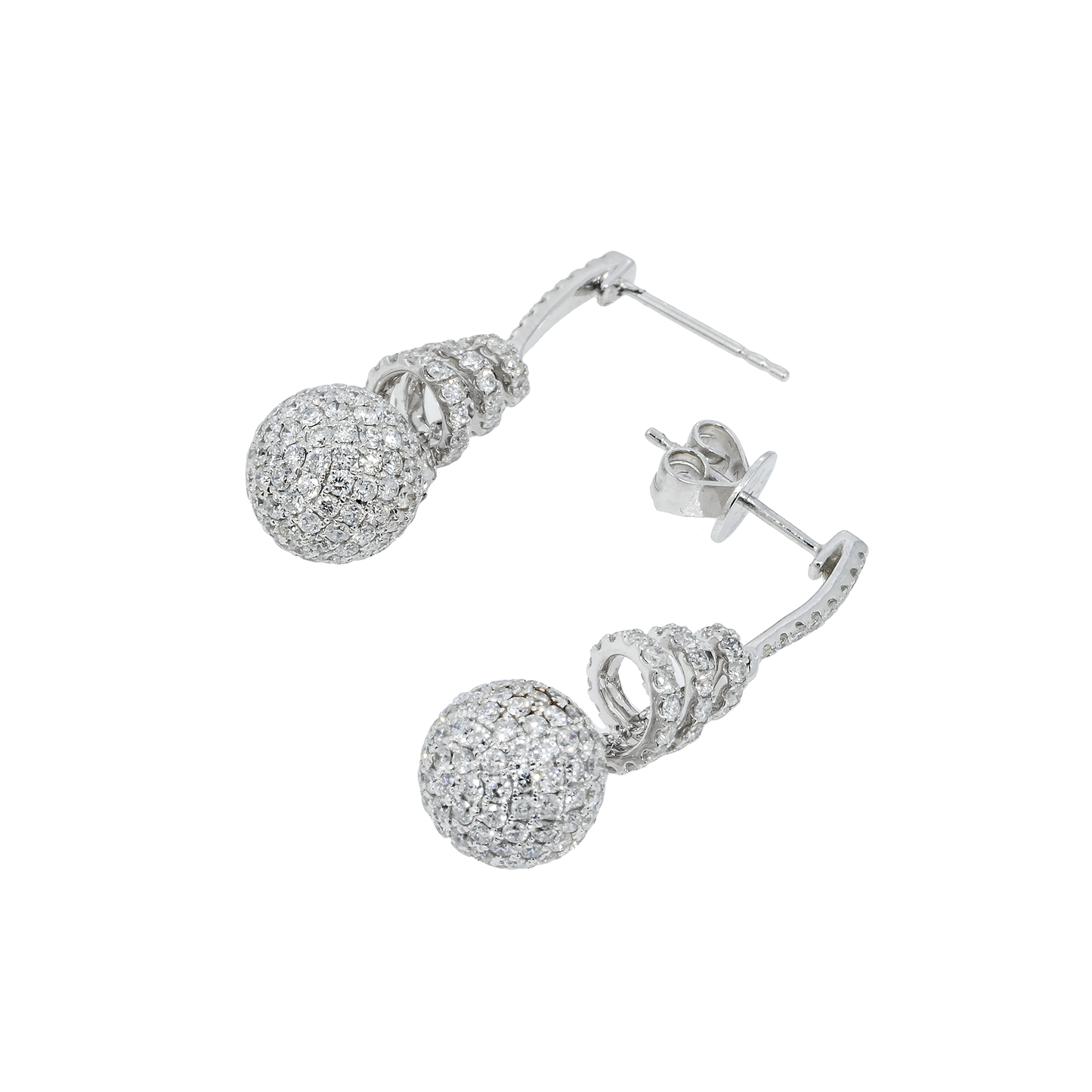 18K GOLD DIAMOND DROP EARRINGS 3.70 CTW