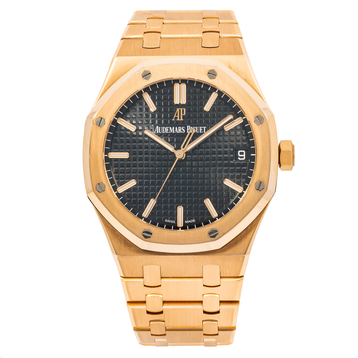 Copy of AUDEMARS PIGUET ROYAL OAK SELFWINDING 15400OR BLACK DIAL 41MM WITH ROSE GOLD BRACELET