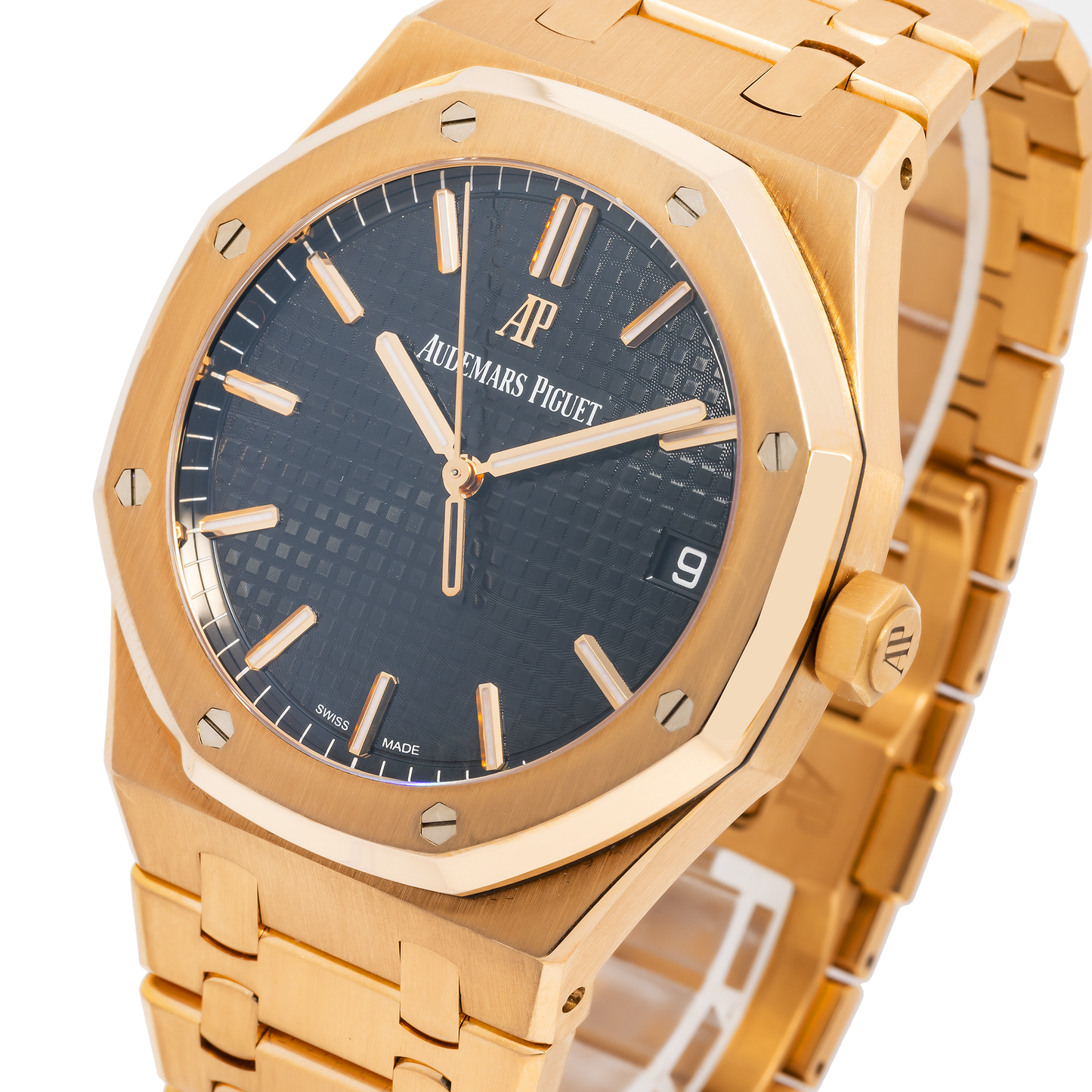 Copy of AUDEMARS PIGUET ROYAL OAK SELFWINDING 15400OR BLACK DIAL 41MM WITH ROSE GOLD BRACELET