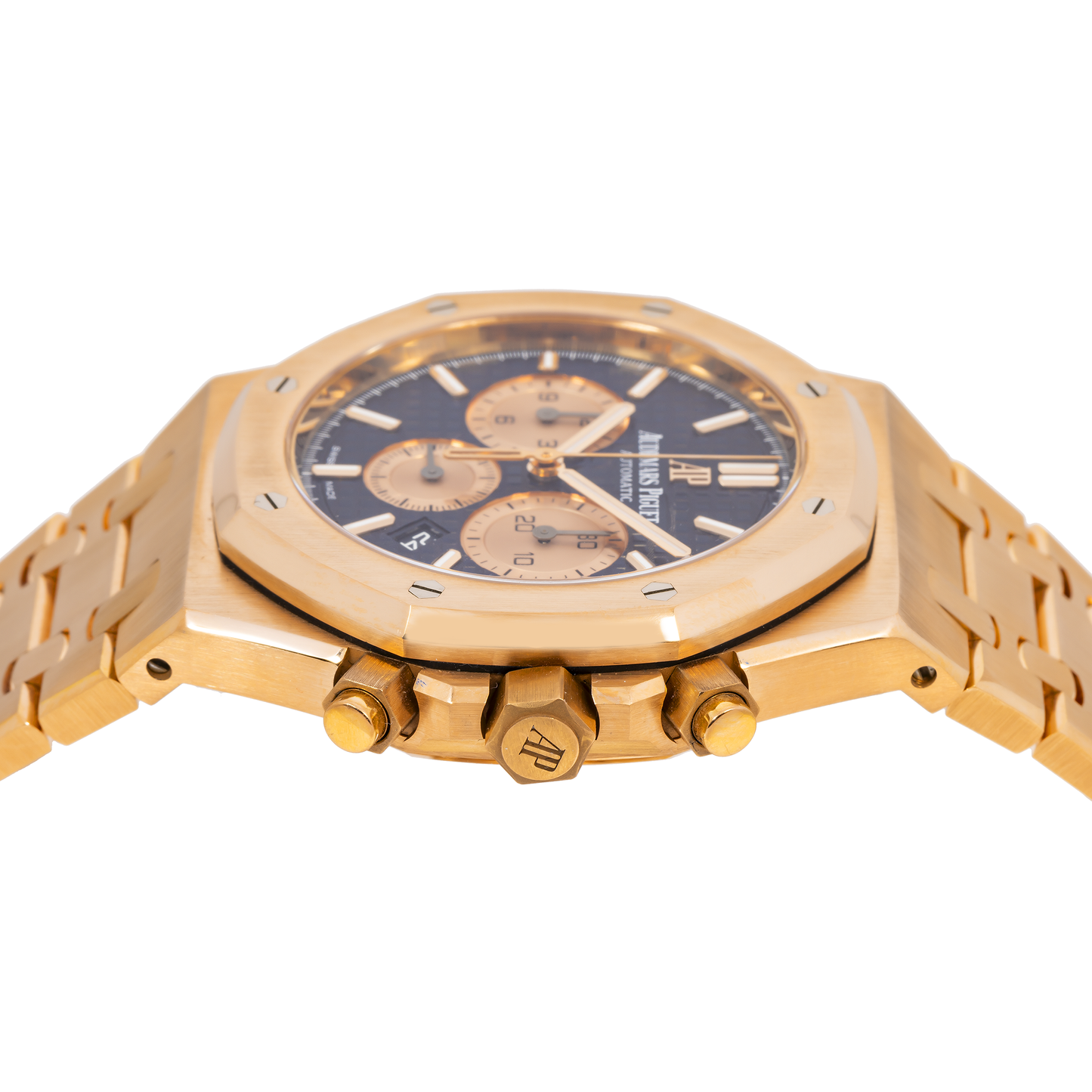 AUDEMARS PIGUET ROYAL OAK CHRONOGRAPH 26331OR 41MM BLUE DIAL WITH ROSE GOLD BRACELET