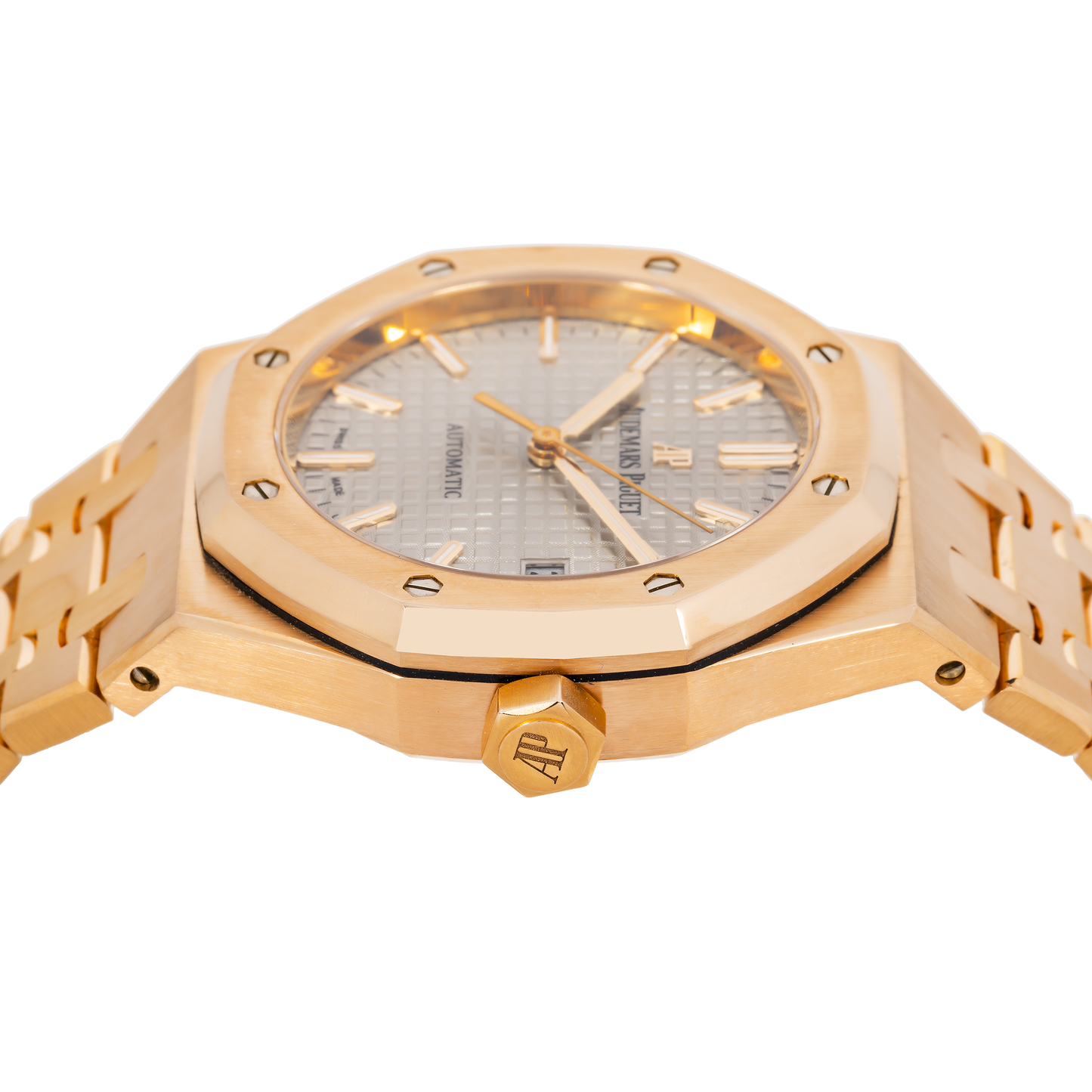 AUDEMARS PIGUET ROYAL OAK SELFWINDING 15400OR SILVER DIAL 41MM WITH ROSE GOLD BRACELET