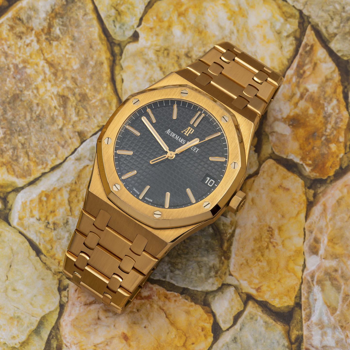 Copy of AUDEMARS PIGUET ROYAL OAK SELFWINDING 15400OR BLACK DIAL 41MM WITH ROSE GOLD BRACELET