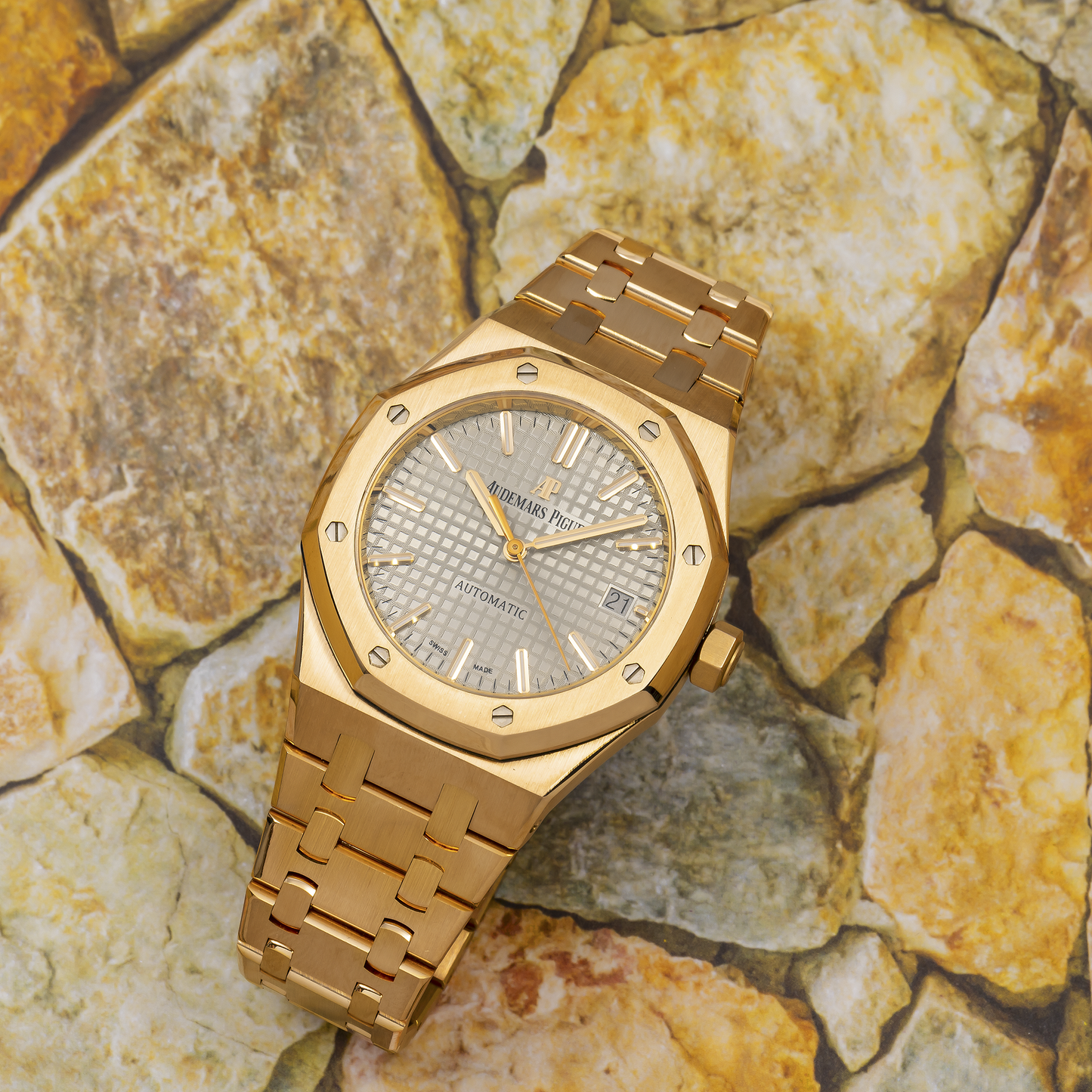 AUDEMARS PIGUET ROYAL OAK SELFWINDING 15400OR SILVER DIAL 41MM WITH ROSE GOLD BRACELET