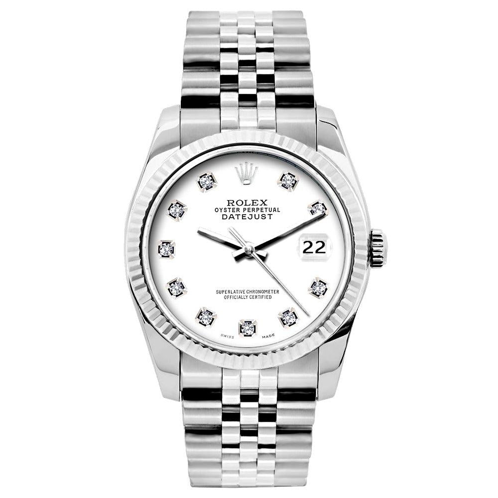 Rolex Datejust 26mm Stainless Steel Bracelet White Roman Dial
