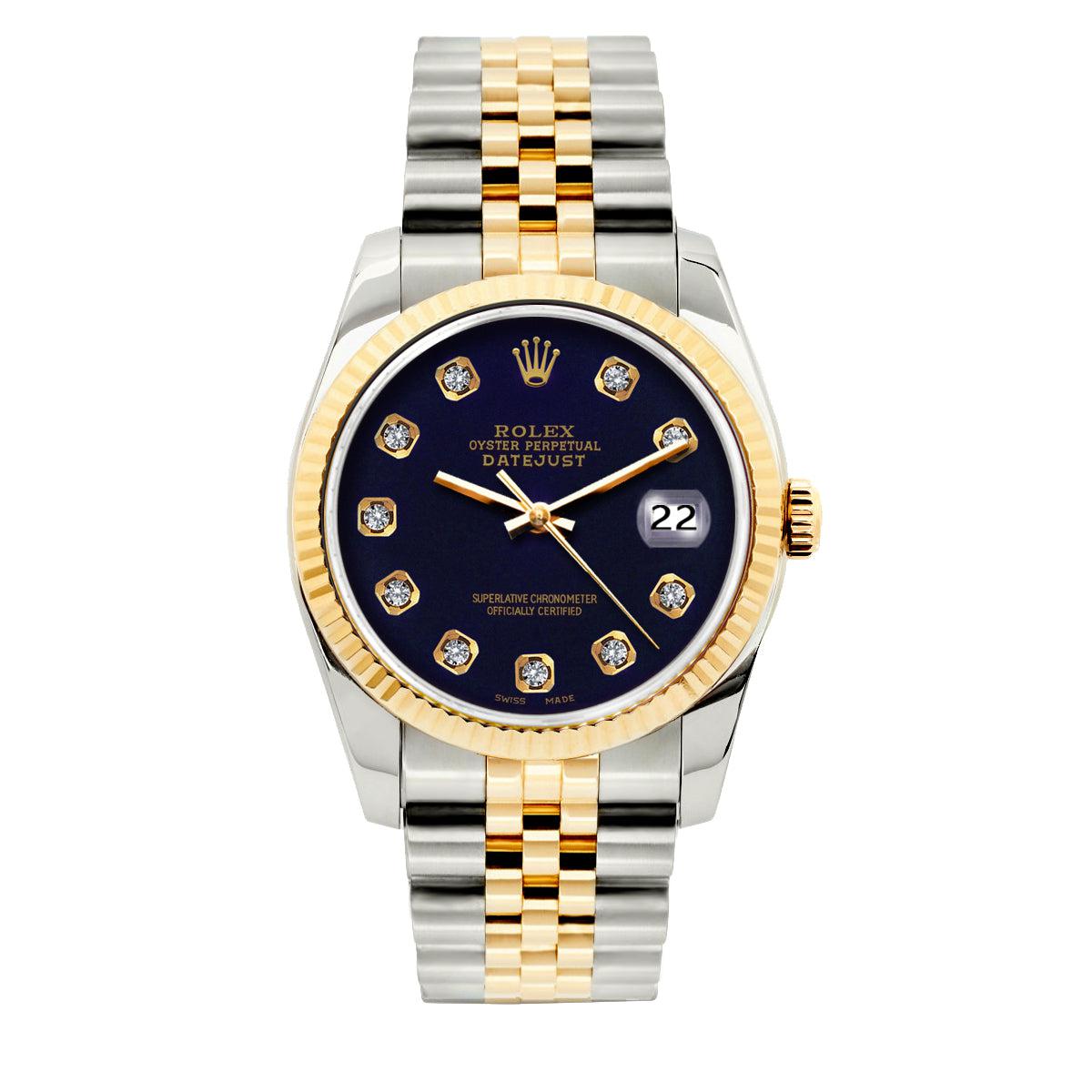 Rolex Datejust 36MM Blue Diamond Dial With Two Tone Jubilee Bracelet