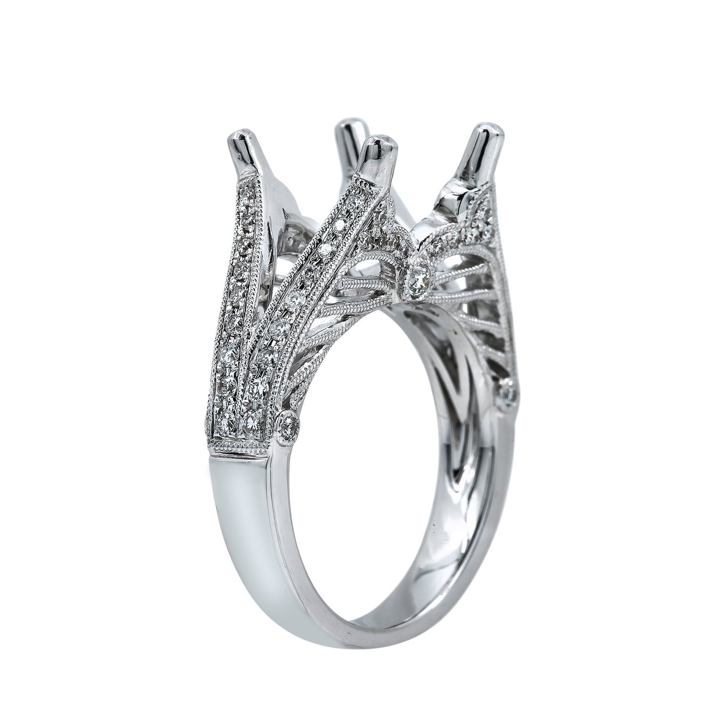 18K White Gold BJ8671R Women's Ring With 0.56 CT Diamonds