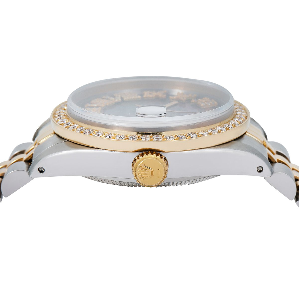 Rolex Datejust Diamond Watch, 68273 31mm, Pink and Green Diamond Dial With Two Tone Bracelet