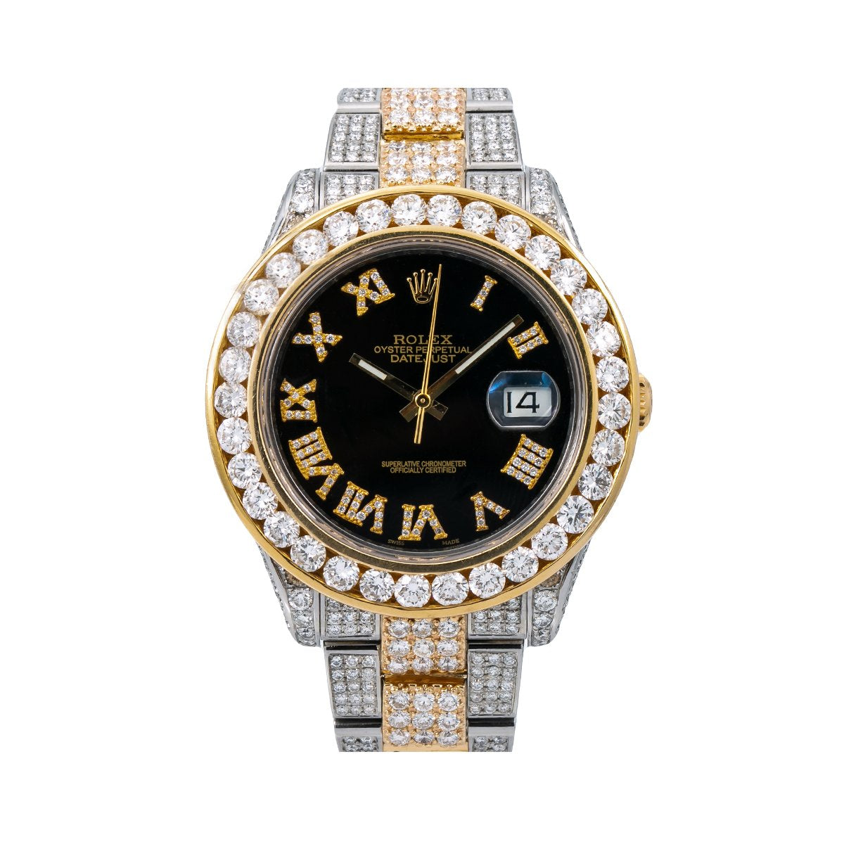 Rolex Datejust II Diamond Watch, 116333 41mm, Black Diamond Dial With 16.25 CT Diamonds