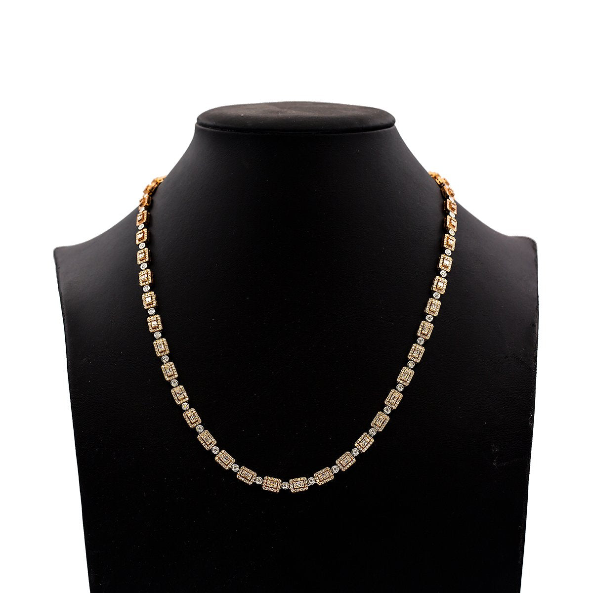14K Rose Gold & White Gold 22" Men's Fancy Chain With 8.10 CT Diamonds