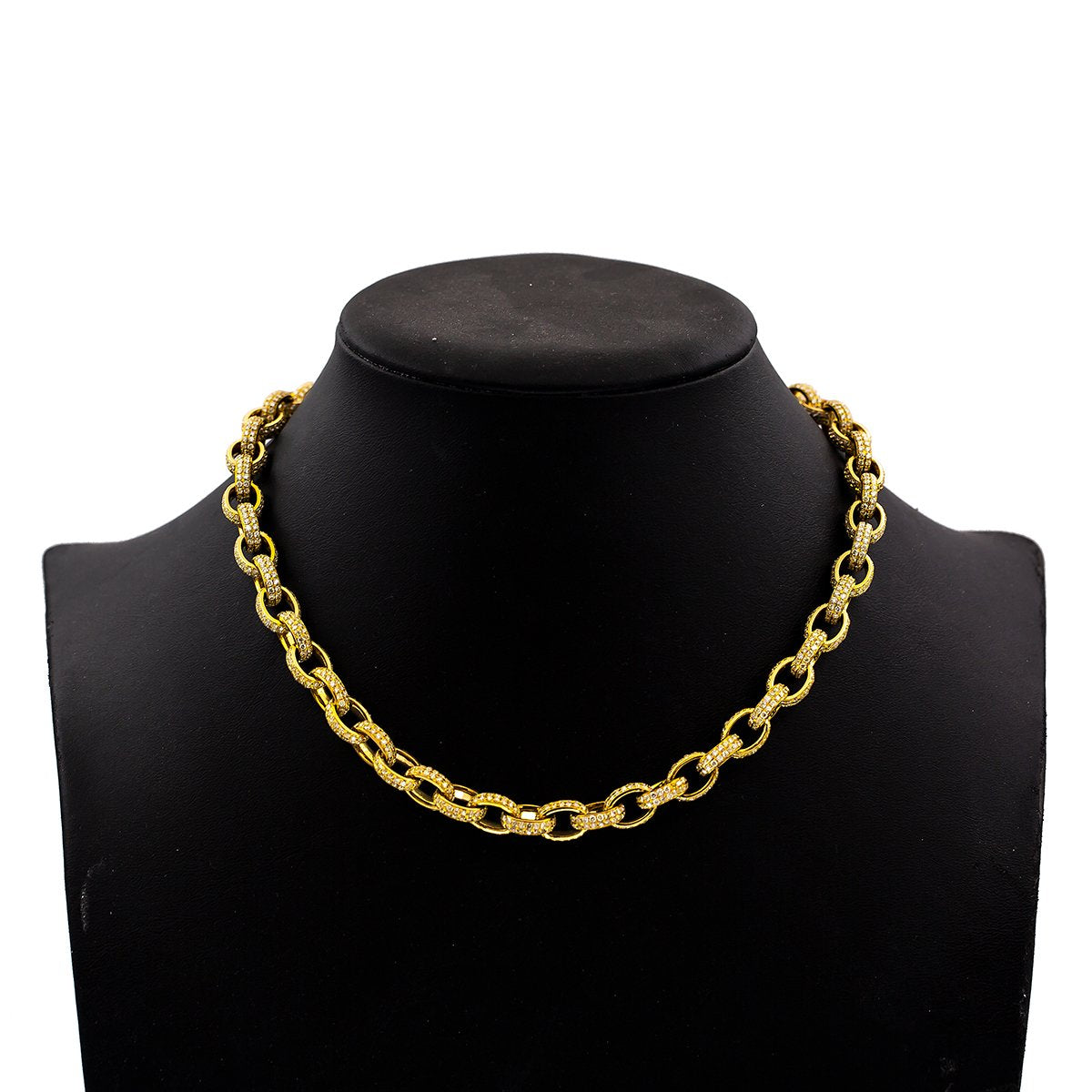 14K Yellow Gold 18" Custom Diamond Chain With 28.36 CT Diamonds