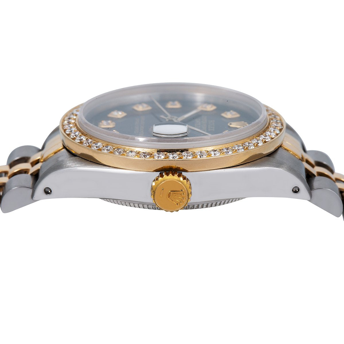 Rolex Datejust Diamond Watch, 68273 31mm, Black Diamond Dial With Two Tone Bracelet