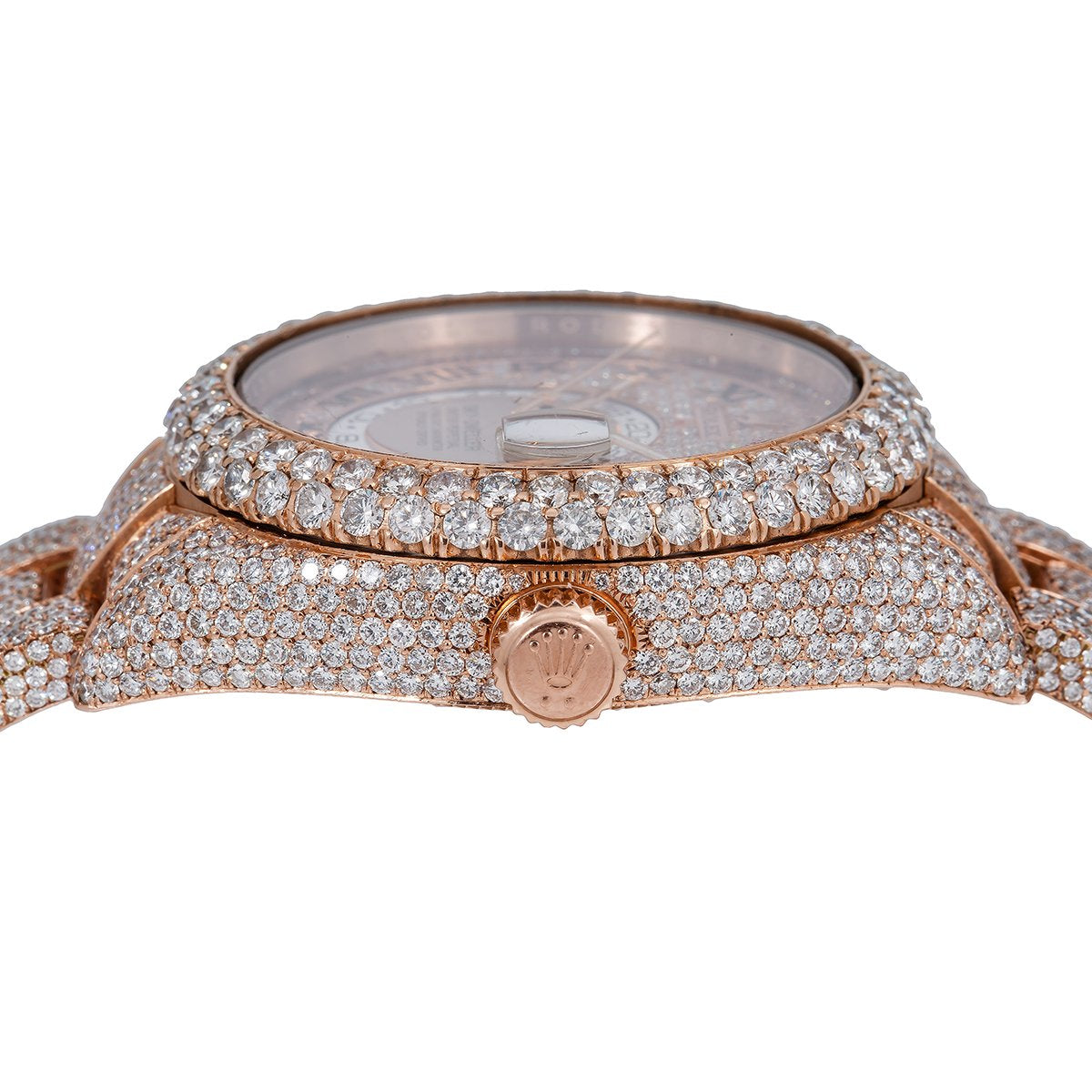 Rolex Sky-Dweller Diamond Watch, 326935 42mm, Rose Gold Diamond Dial With Rose Gold Bracelet