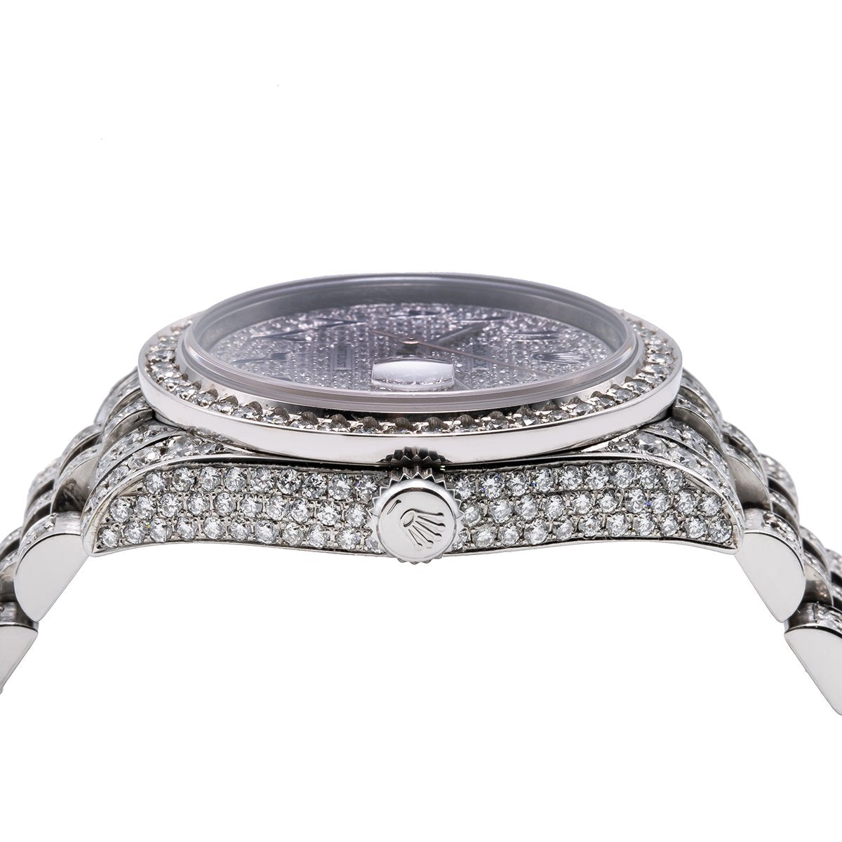 Rolex DateJust Diamond Watch, 179174 26mm, White Diamond Dial Blue Arabic Numerals with CT